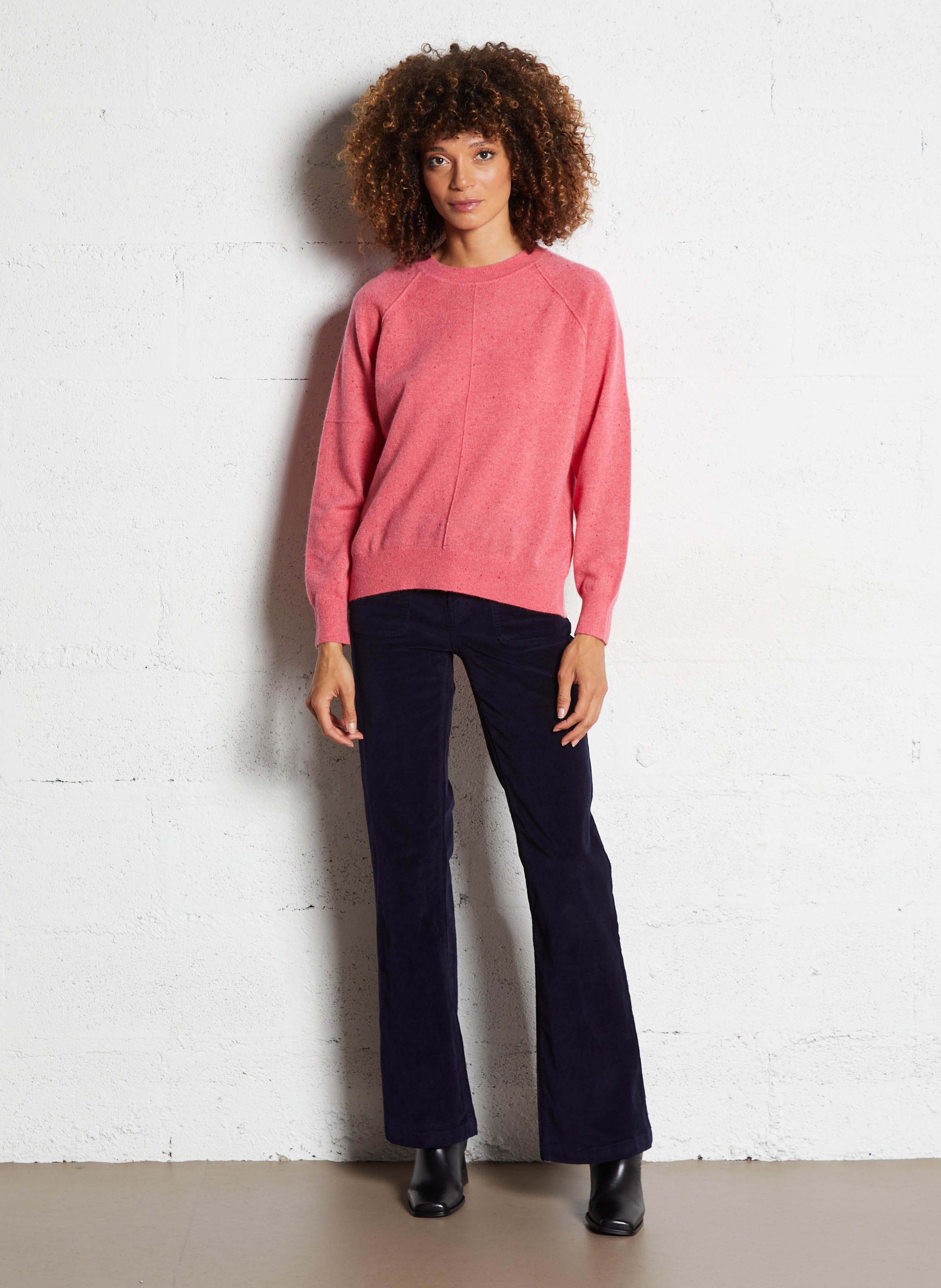 Pantalon droit velours uni LA PETITE ETOILE Bleu