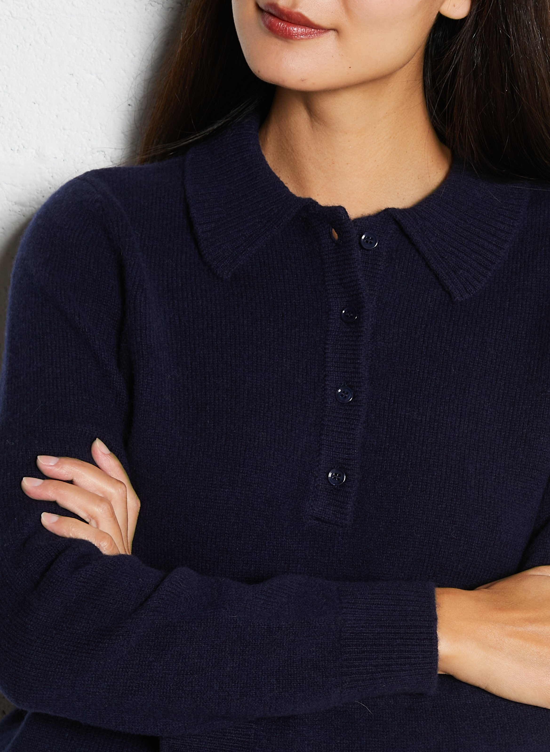 Oversized wool and cashmere polo neck sweater PETITE MENDIGOTE Blue