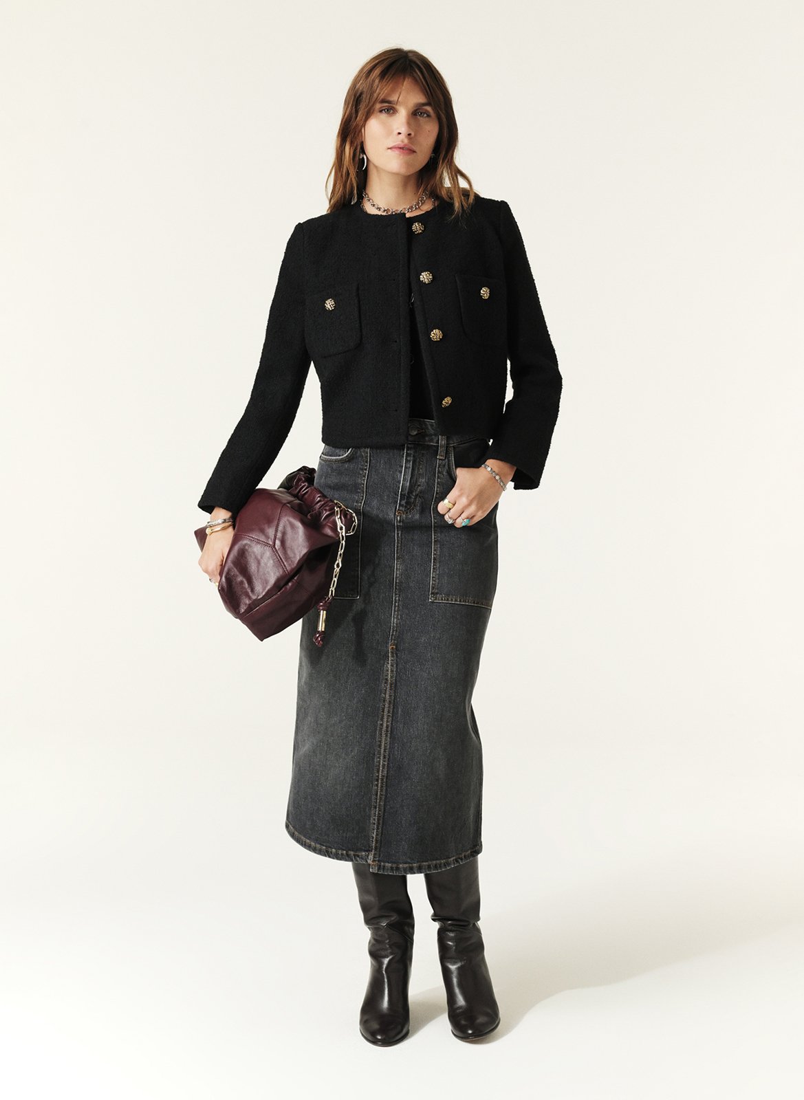 Kort jasje | katoenblend BA&SH Zwart