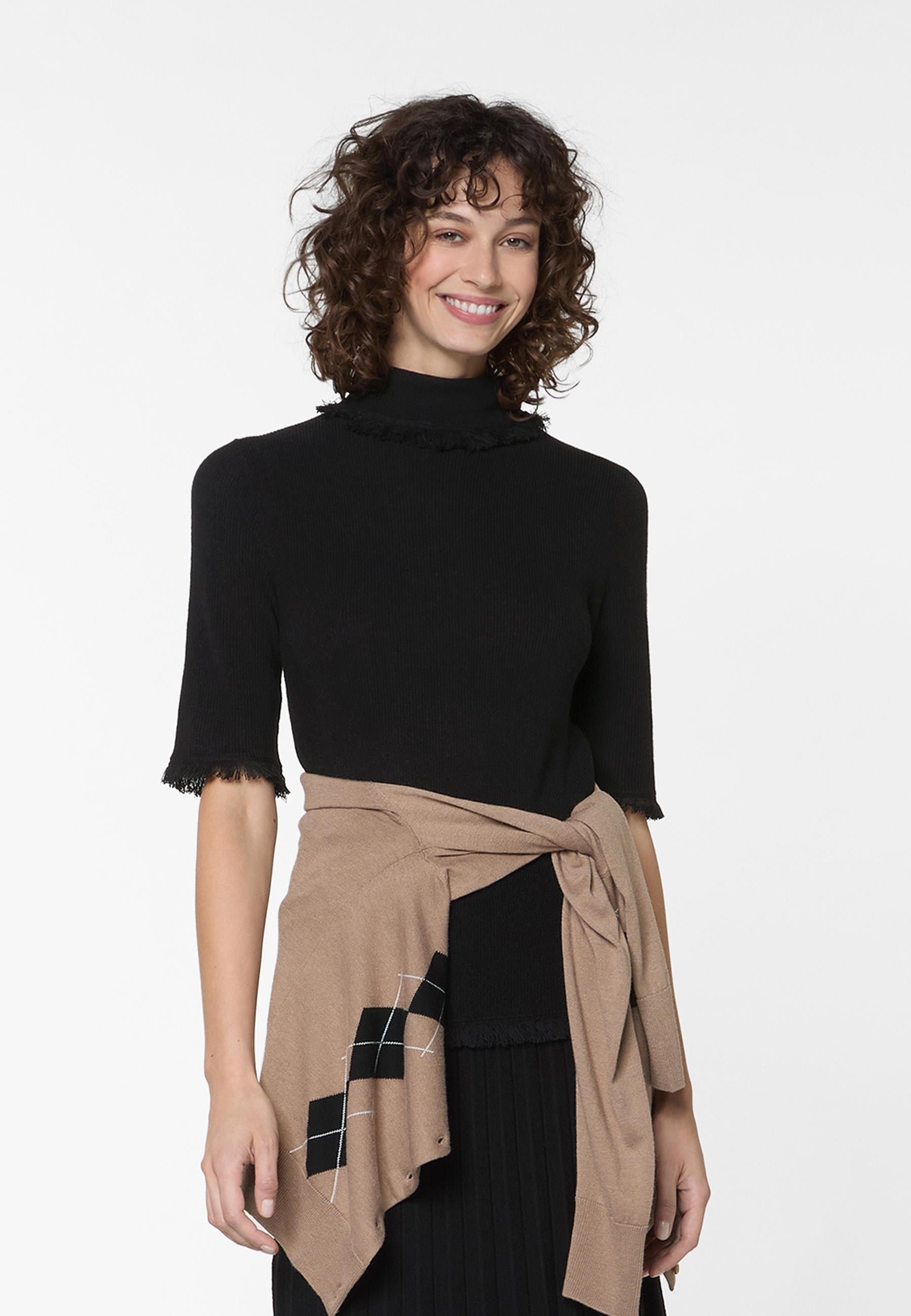 Short-sleeve turtleneck sweater RODIER Black