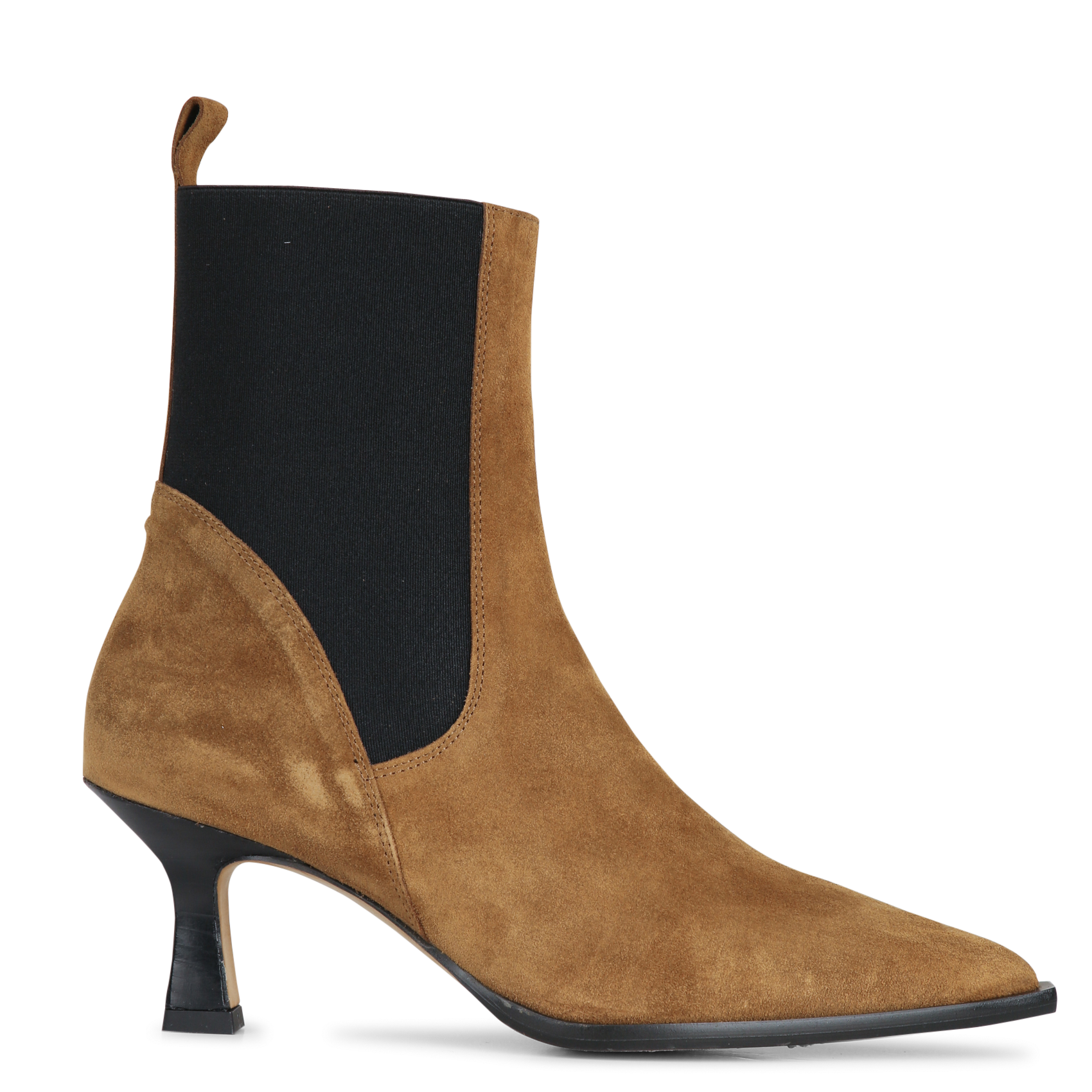 Bottines Chelsea à talons en cuir velours ANGEL ALARCON