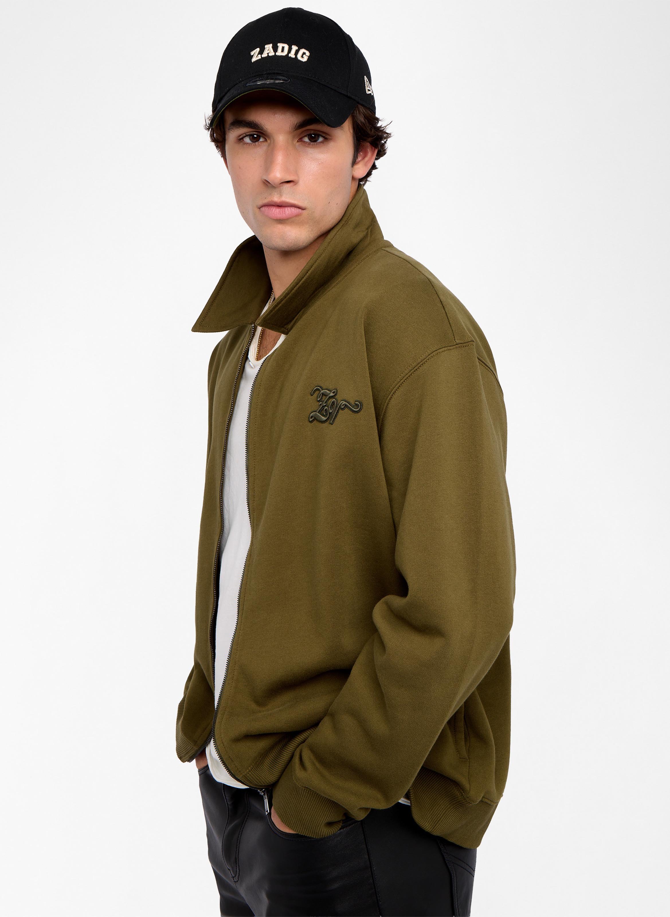 Gerade geschnittener Pullover mit klassischem Kragen aus Baumwolle. ZADIG&VOLTAIRE Grun