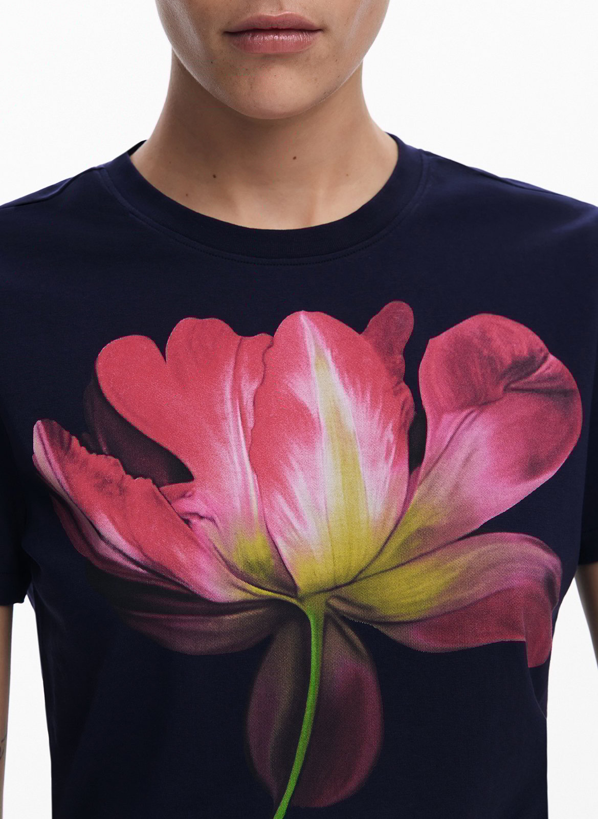 Tee-shirt ajusté en coton mélangé DESIGUAL Bleu