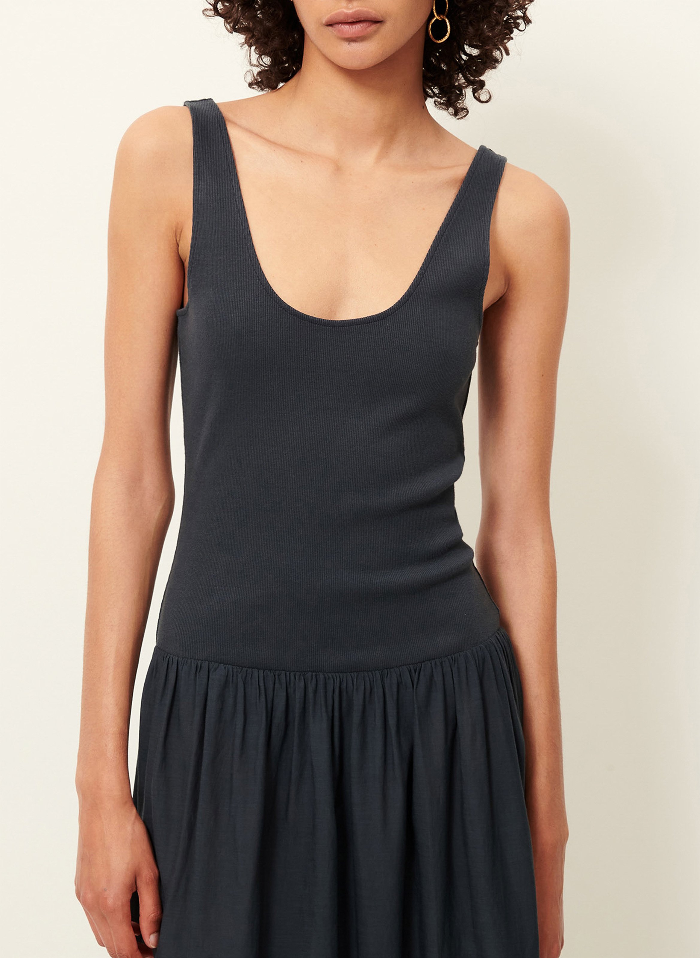 Ausgestelltes Maxikleid aus Baumwoll-Mix SESSUN Grun