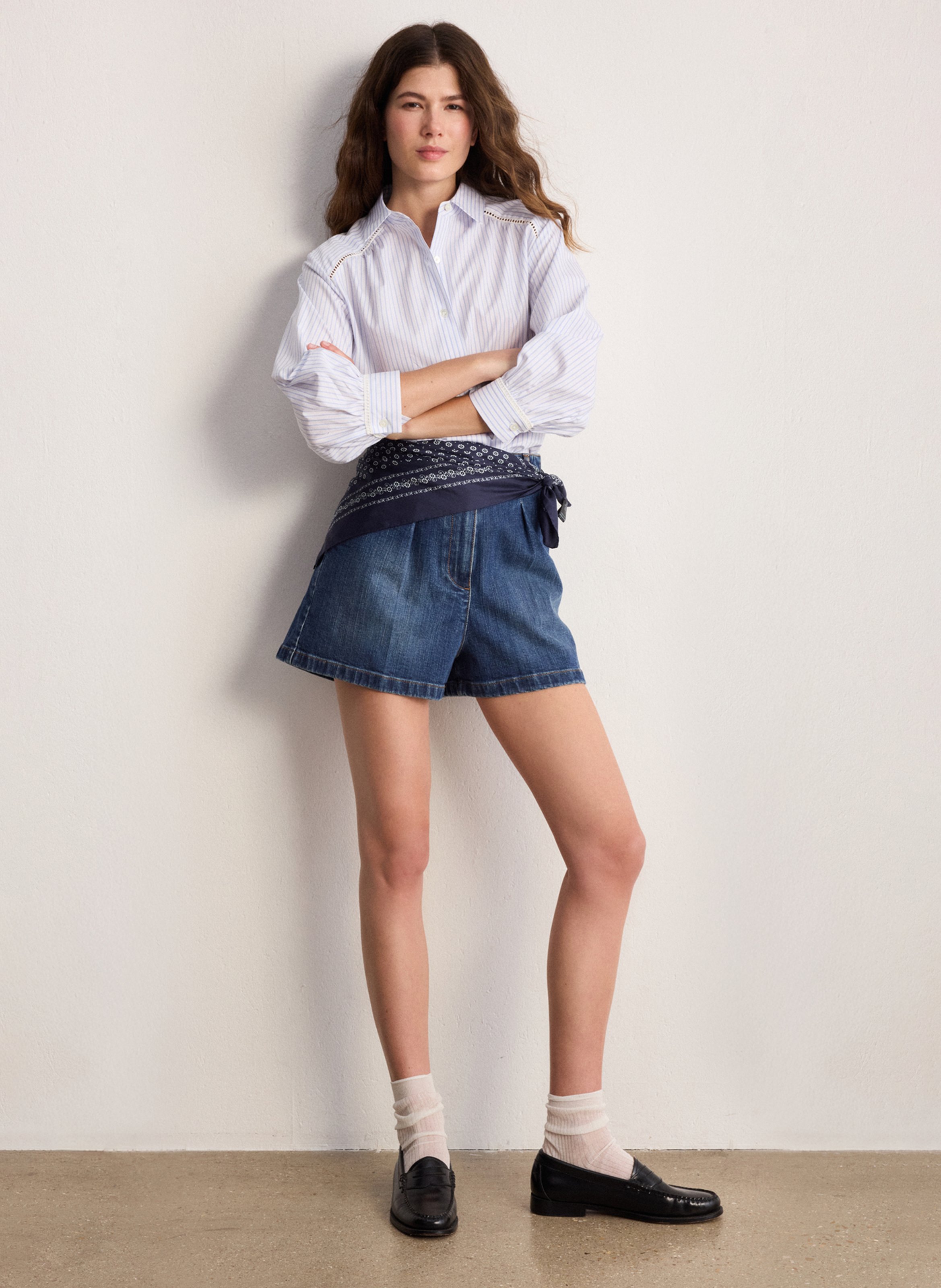 Cotton shirt with classic collar PABLO Beige