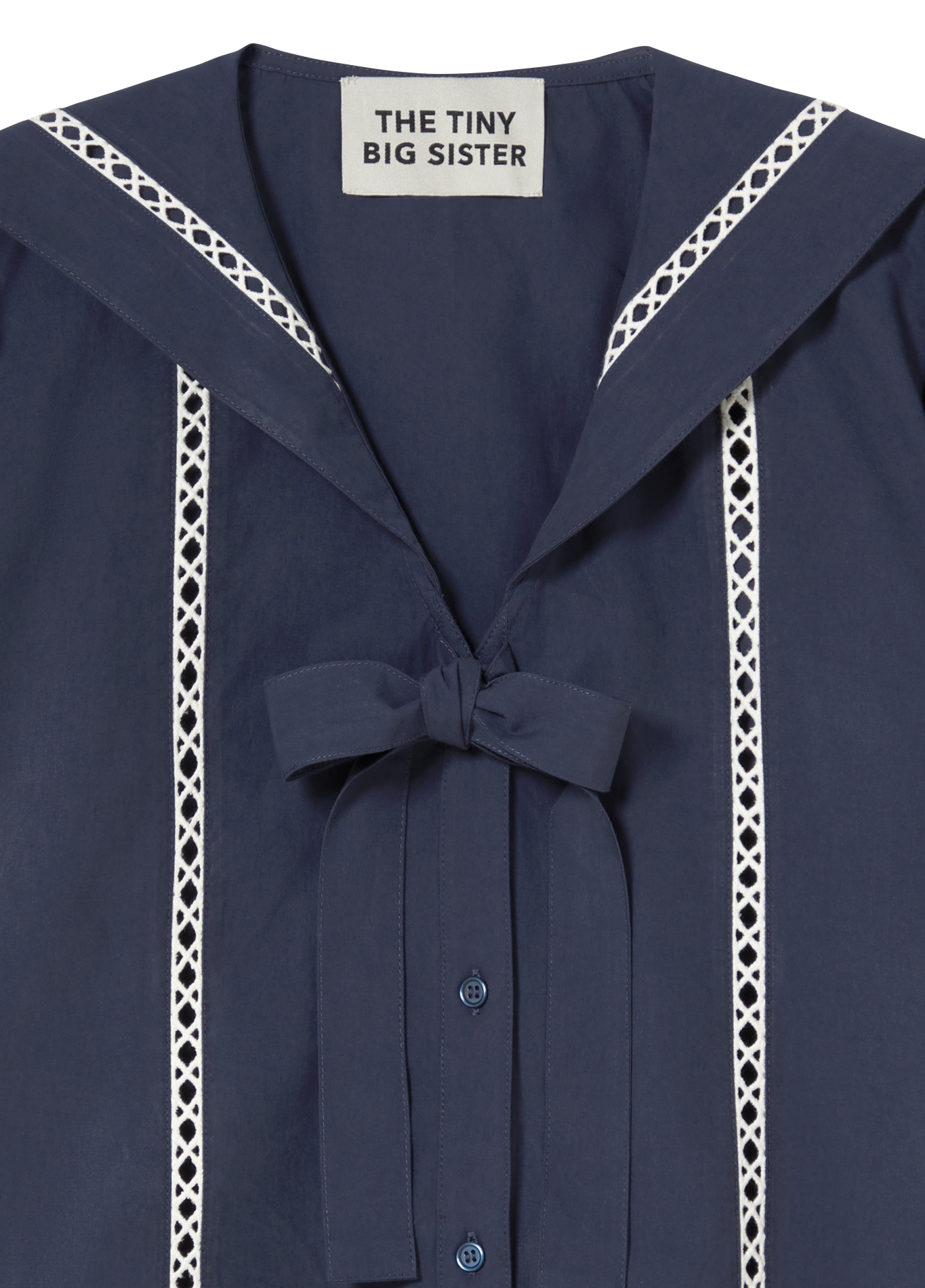 Short-sleeved cotton blouse THE TINY BIG SISTER Blue