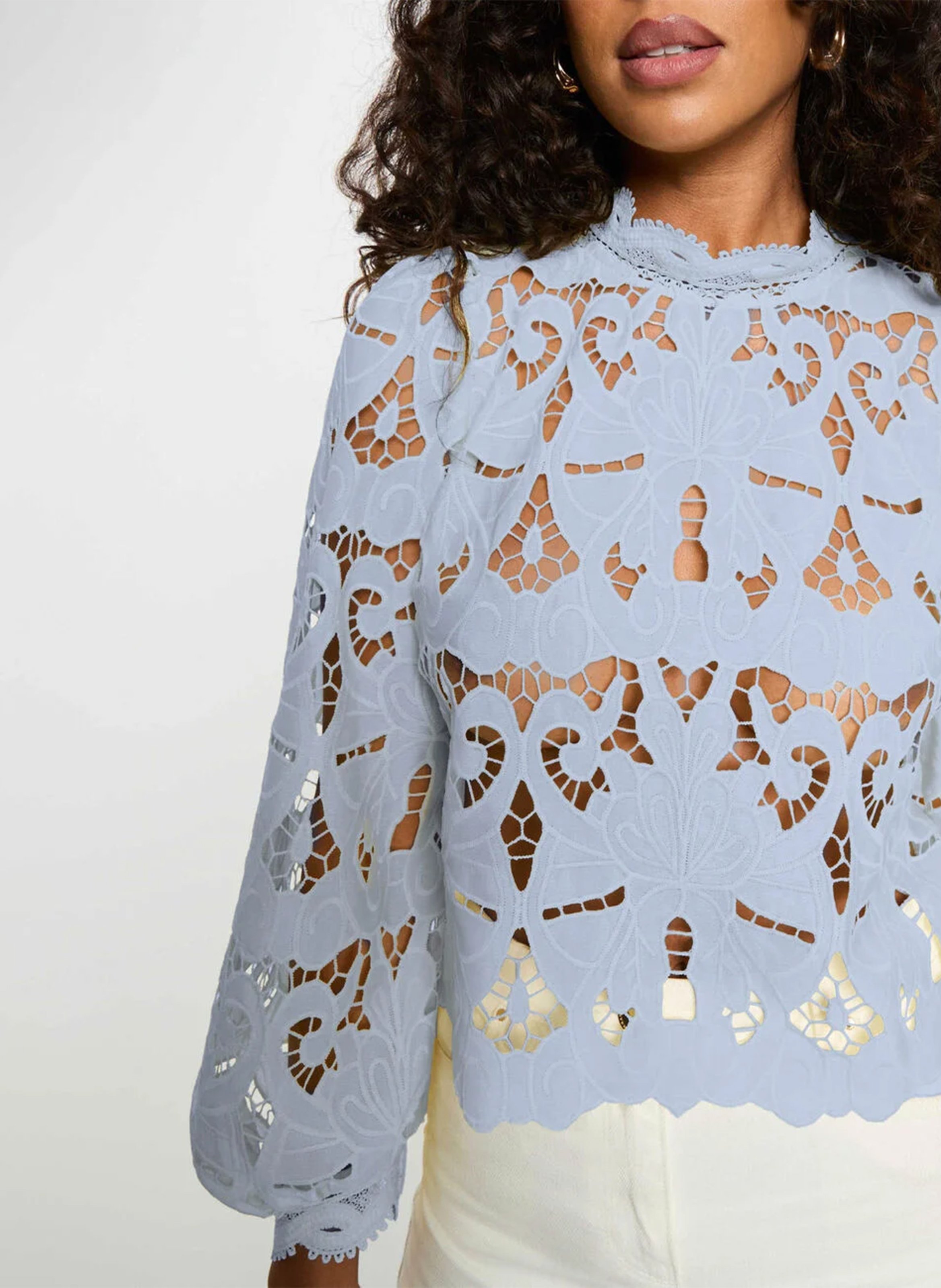 Short lace blouse MORGAN Blue