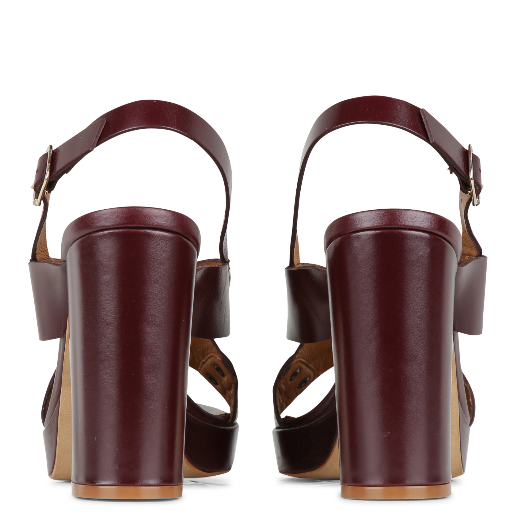 Sandales hautes en cuir MAISON 123 Rouge