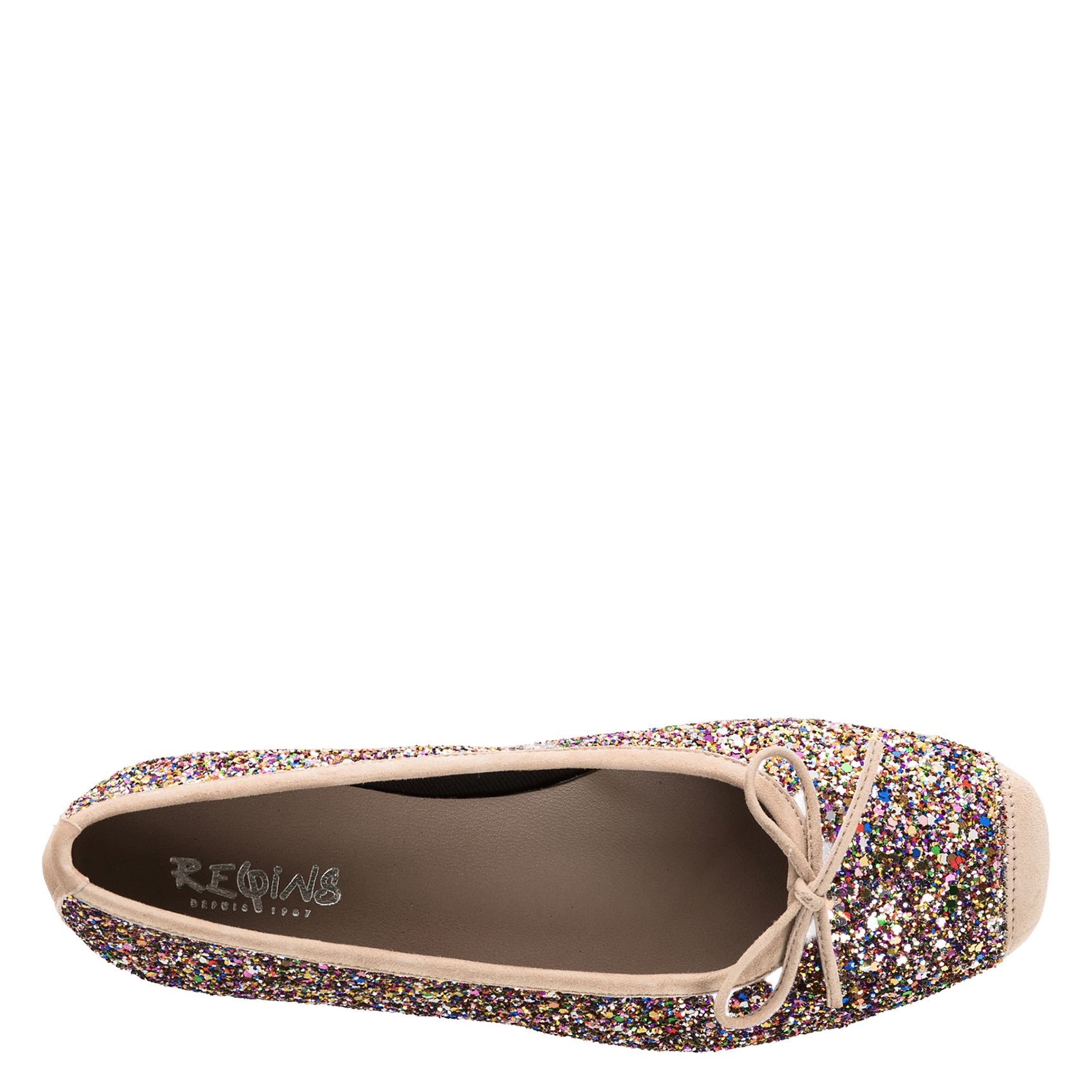 Ballet flats in sequined leather REQINS Multicolored