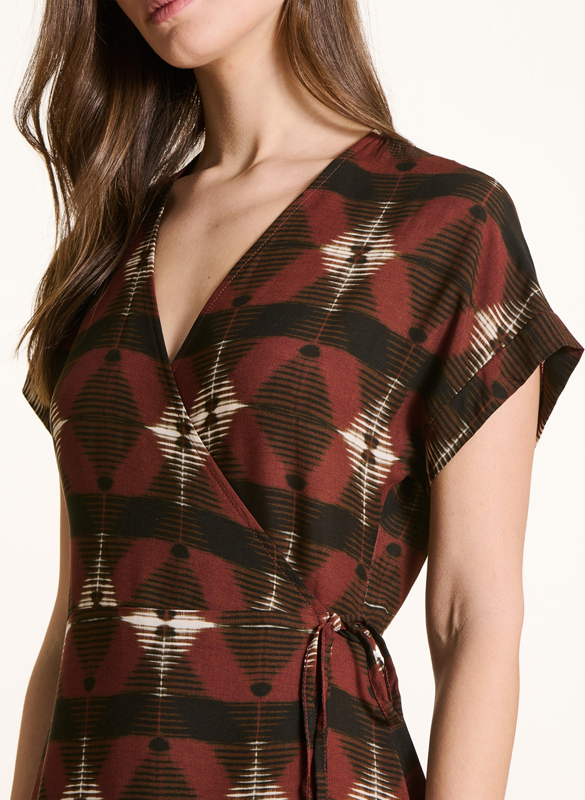 Robe longue évasée col V LA FEE MARABOUTEE Braun