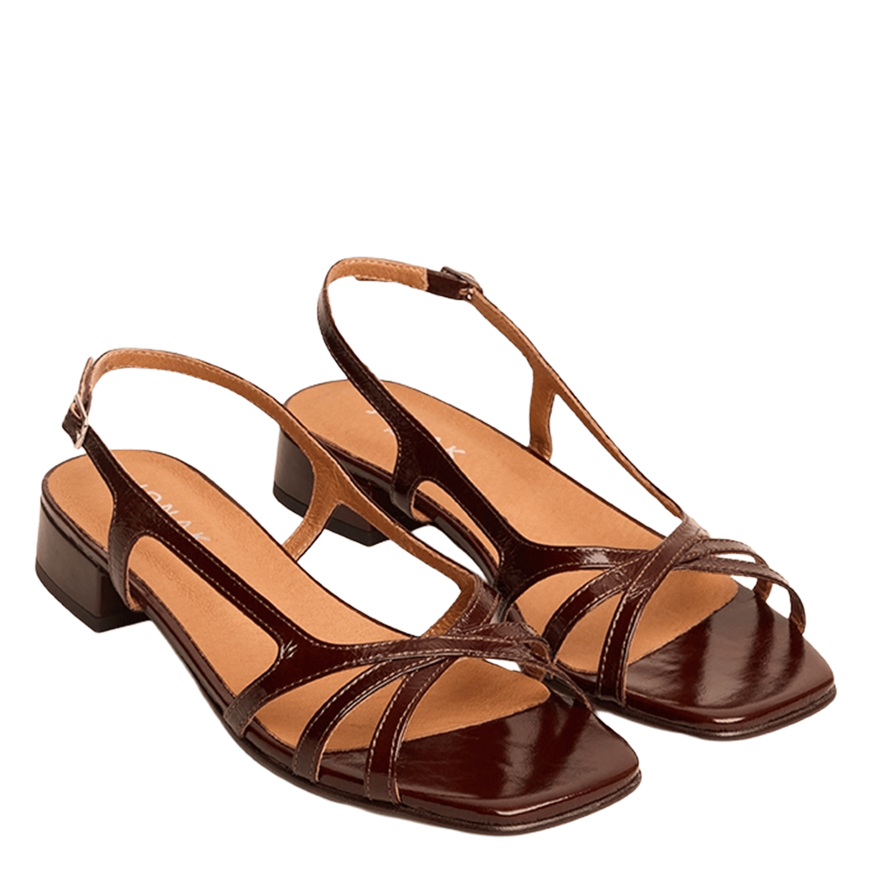 Halfhoge, leren sandalen JONAK Bruin