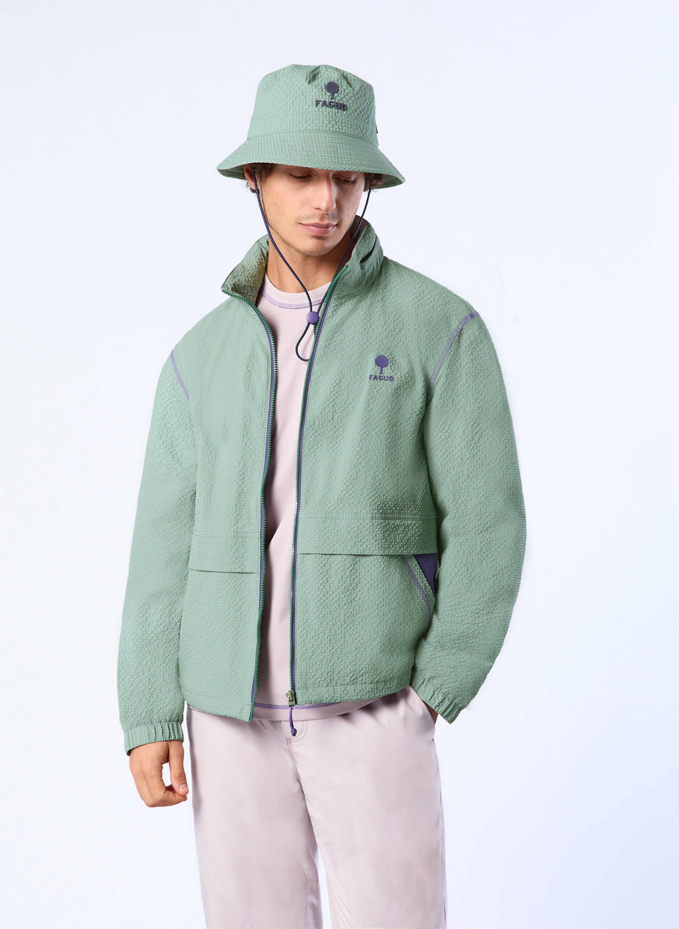 Recht jasje met ronde hals FAGUO Groen