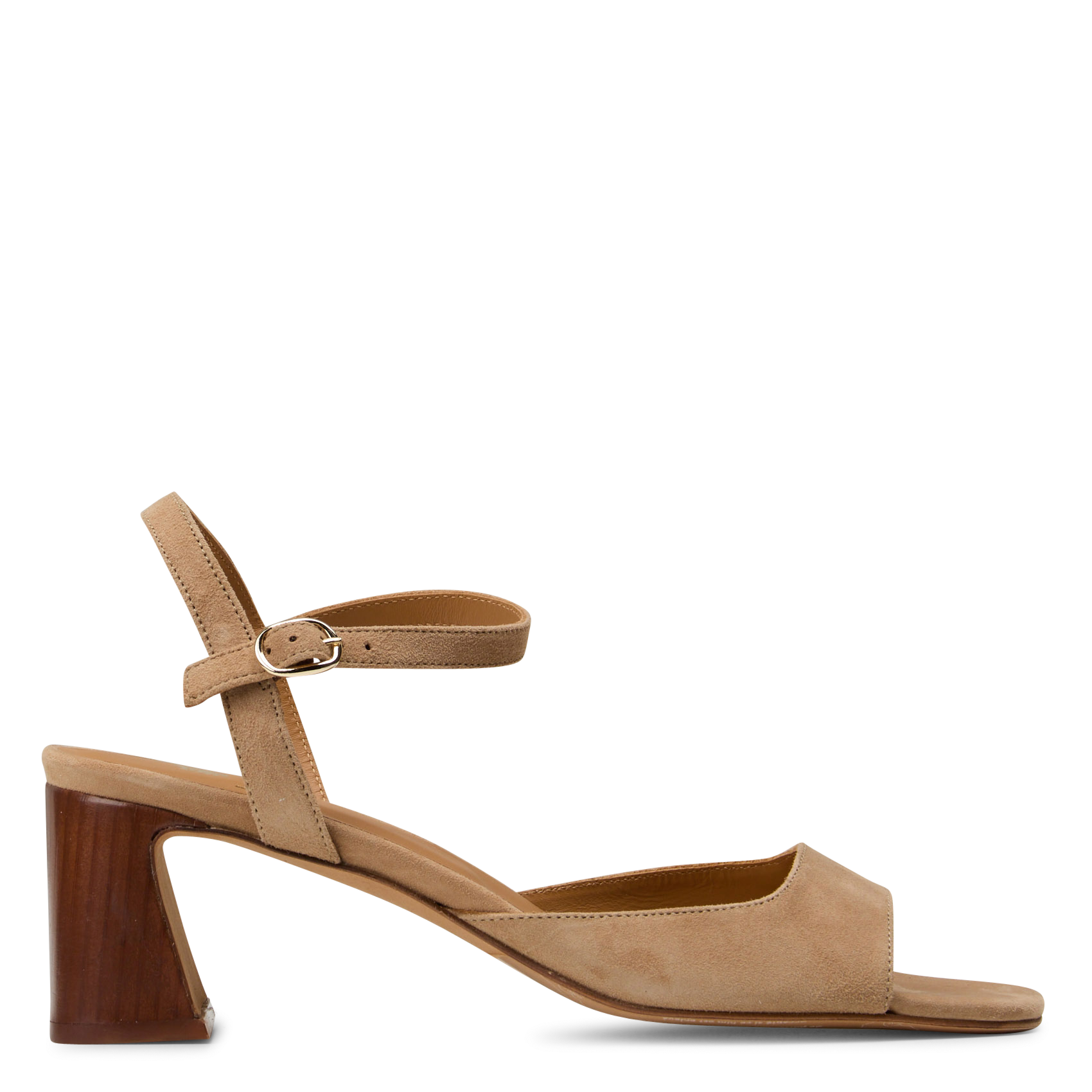 Sandalen van veloursleer met hak BOBBIES Beige