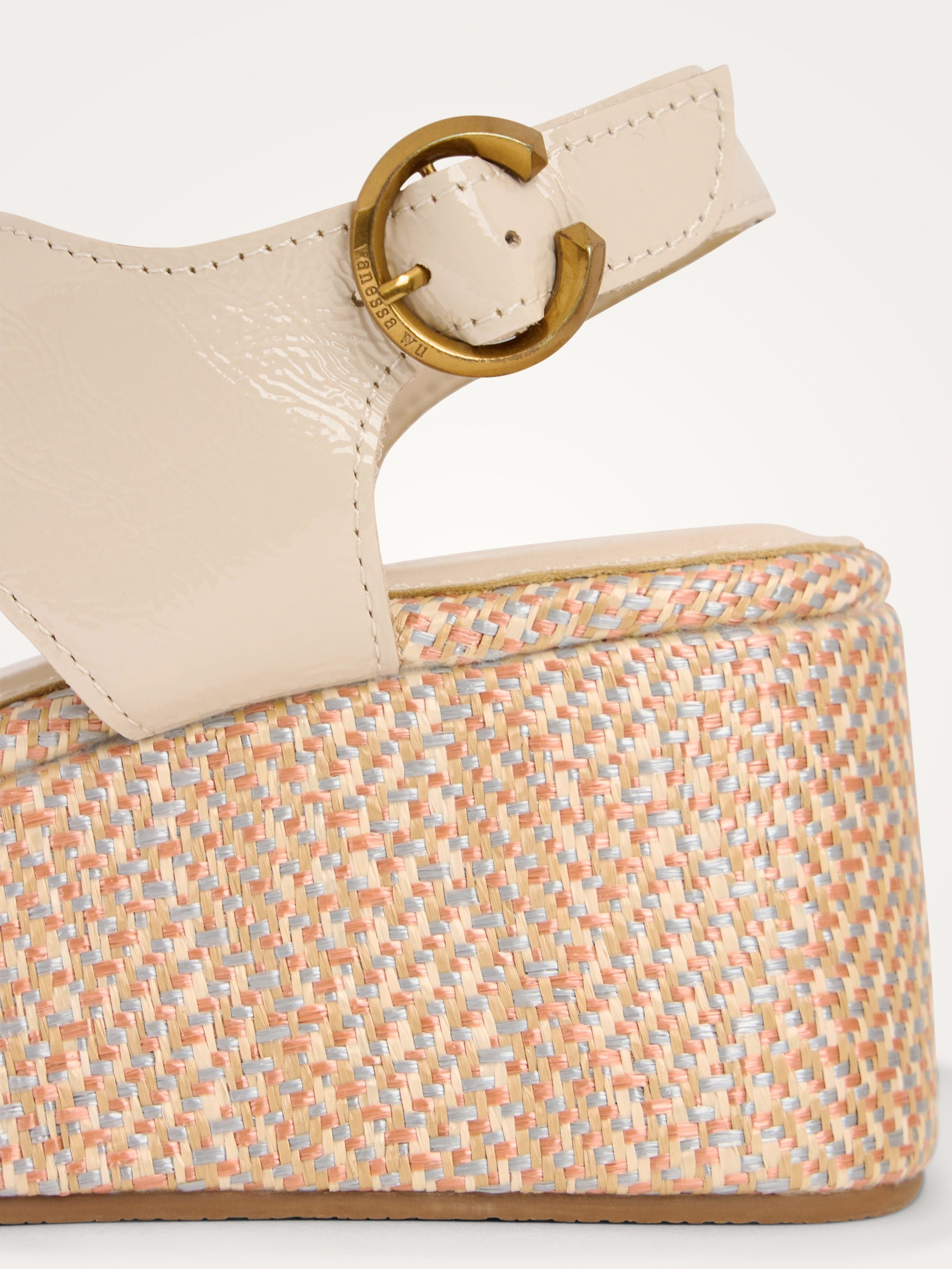 Suede platform sandals with strap VANESSA WU Beige
