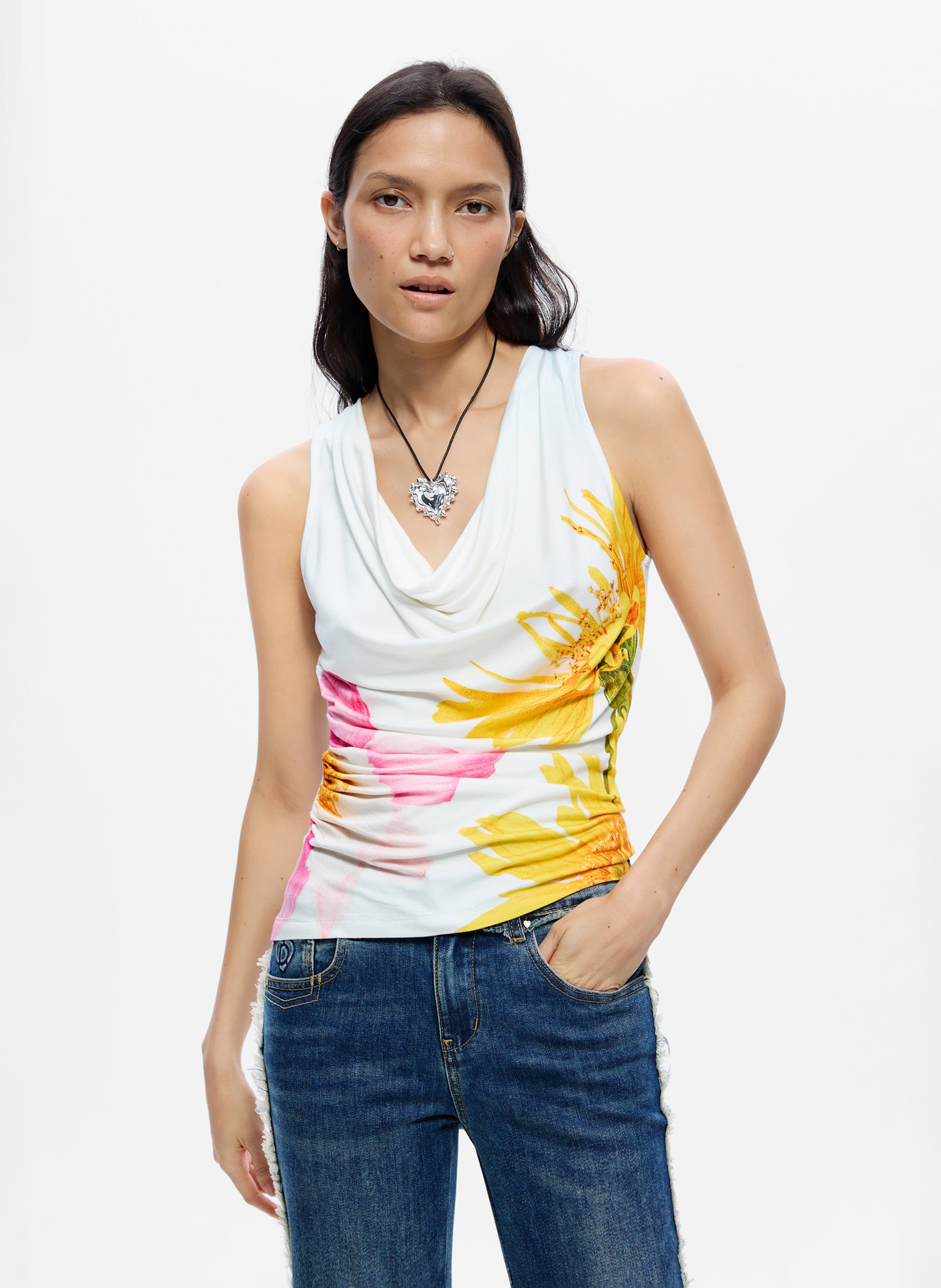Top moulant imprimé DESIGUAL Multicolore