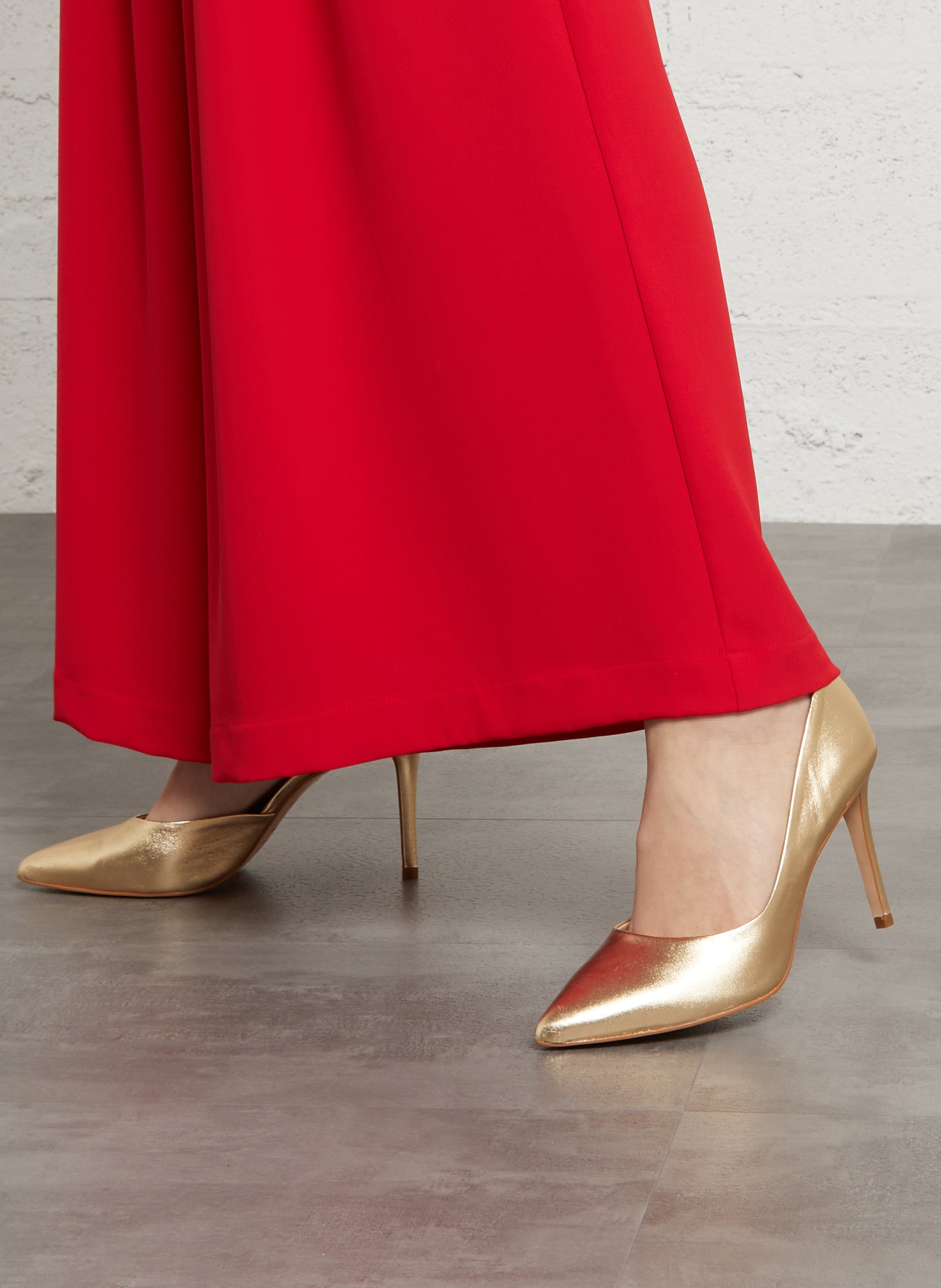 Camelia metallic leather high heels COSMOPARIS Golden