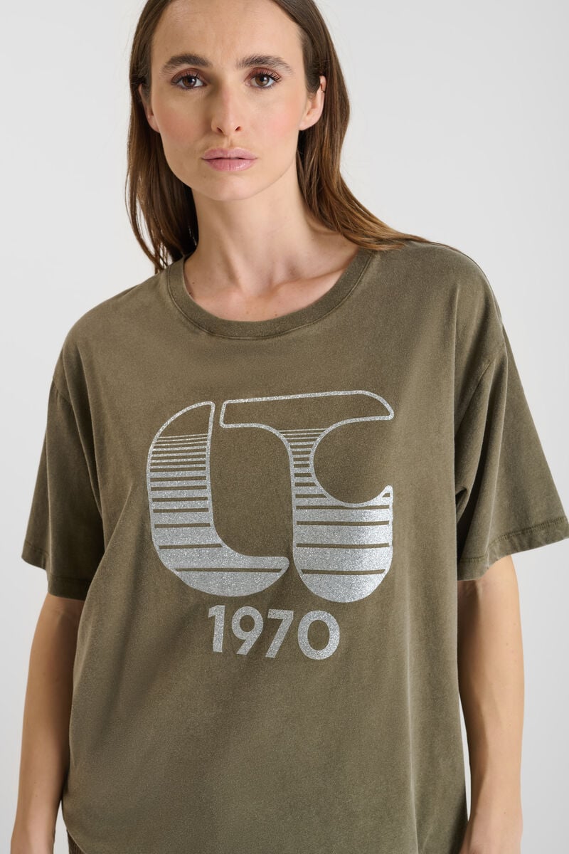 Tommy Badge T-shirt LE TEMPS DES CERISES Khaki