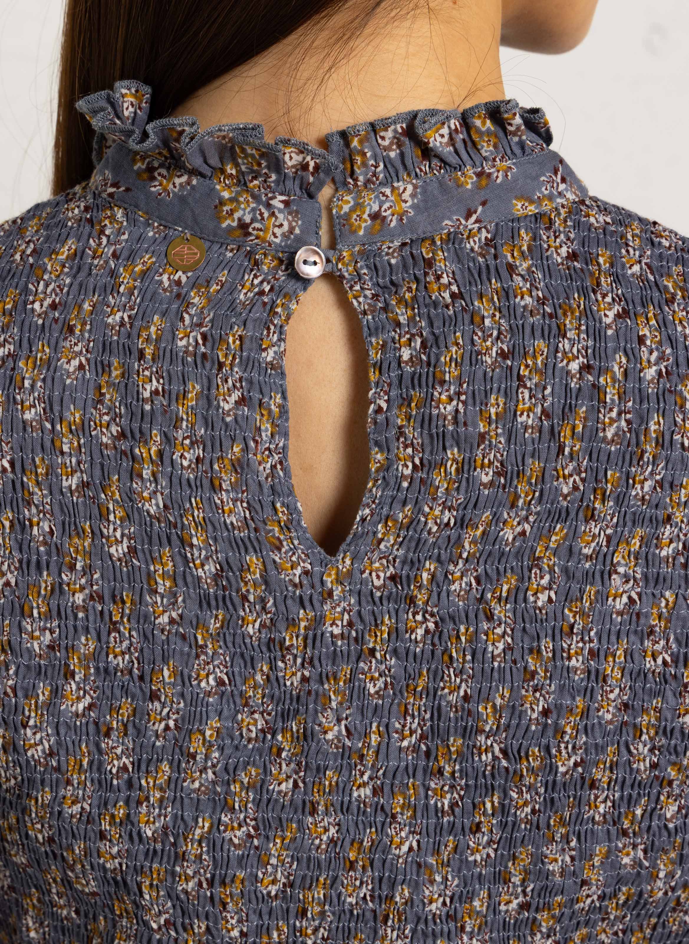 Fitted cotton top ANTIK BATIK Blue