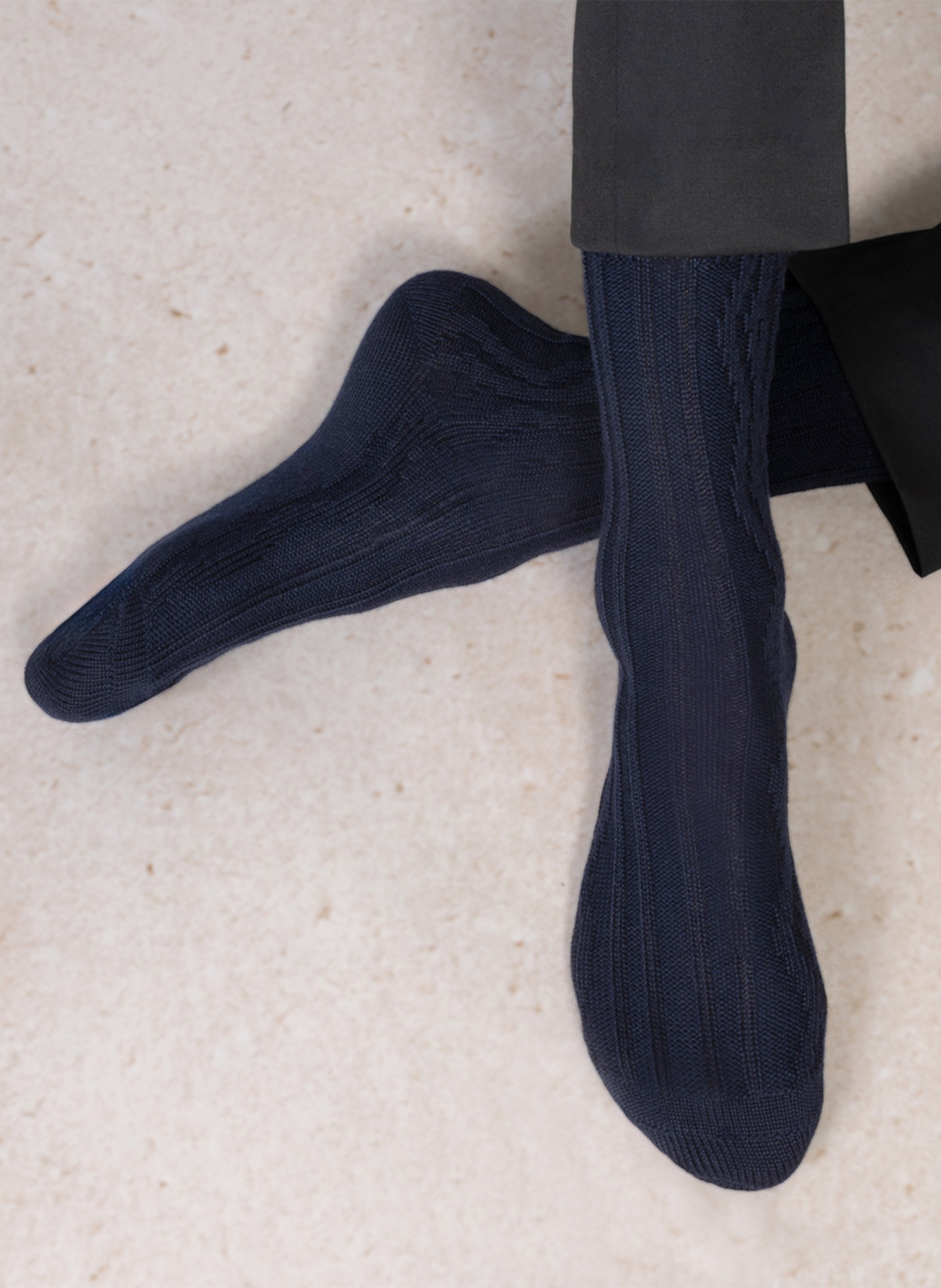 Chaussettes maille torsadée en laine mélangée BLEUFORET