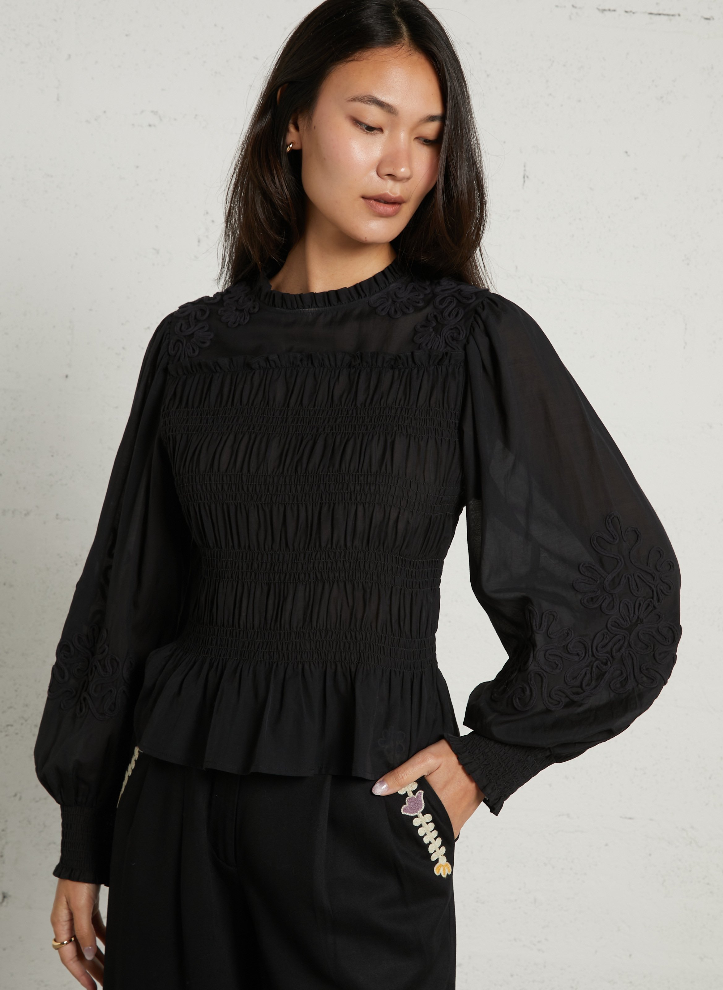 Blouse col rond  LOUISE MISHA Noir