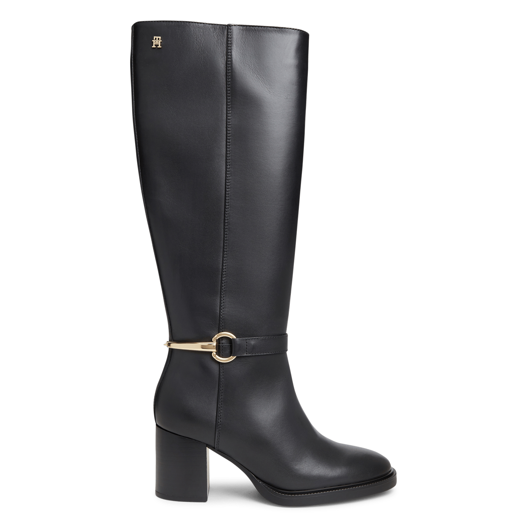 High leather riding boots TOMMY HILFIGER Black