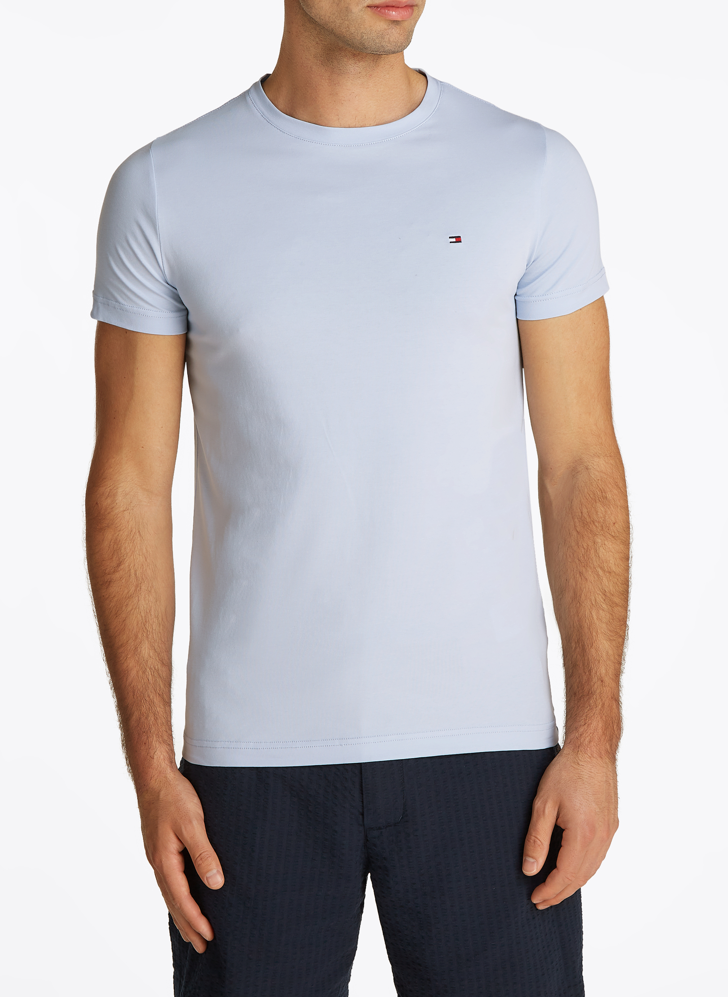 Rundhals-T-Shirt aus Bio-Baumwolle, Slim Fit TOMMY HILFIGER Blau