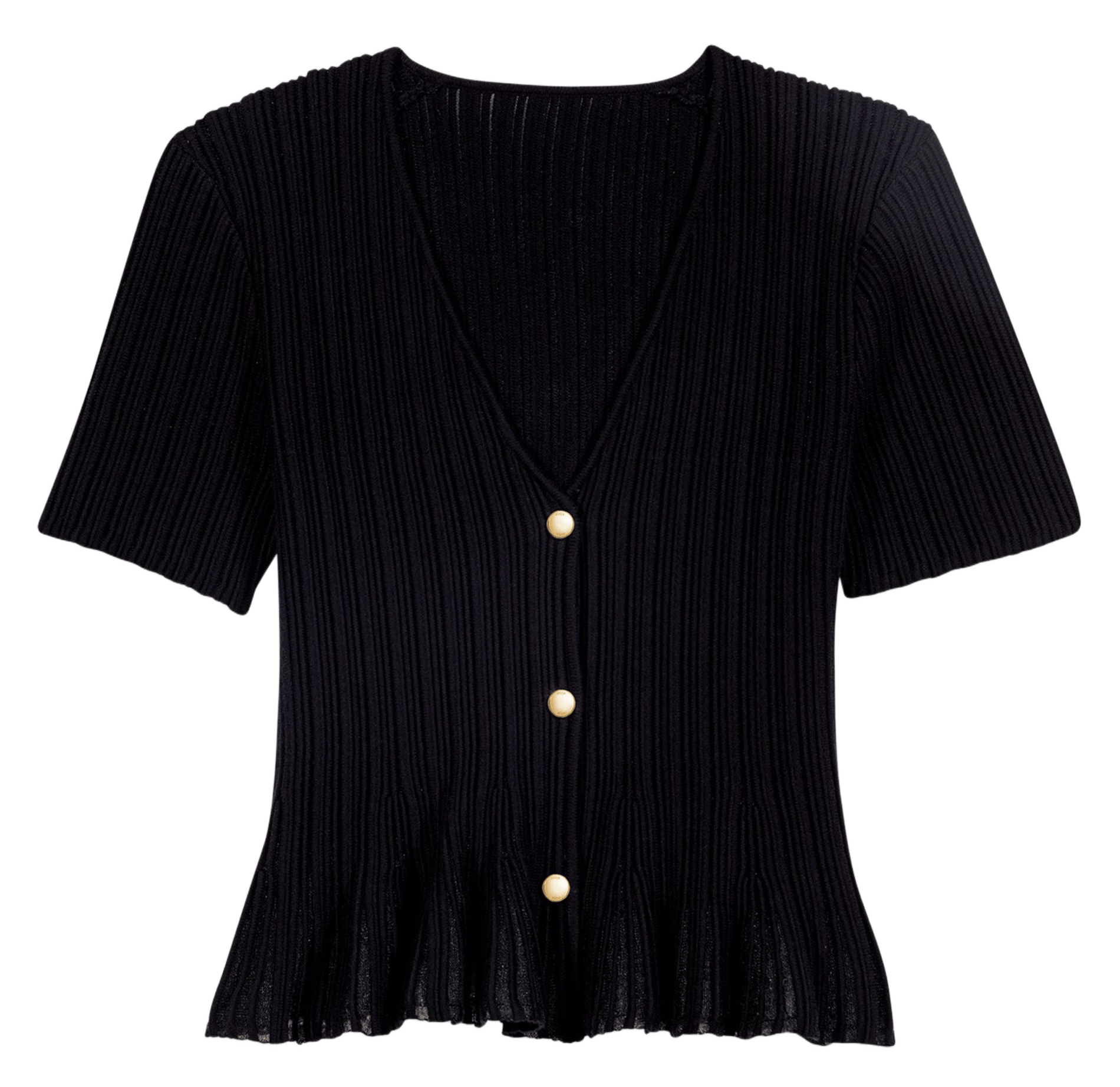 Gilet droit col V MAJE Noir