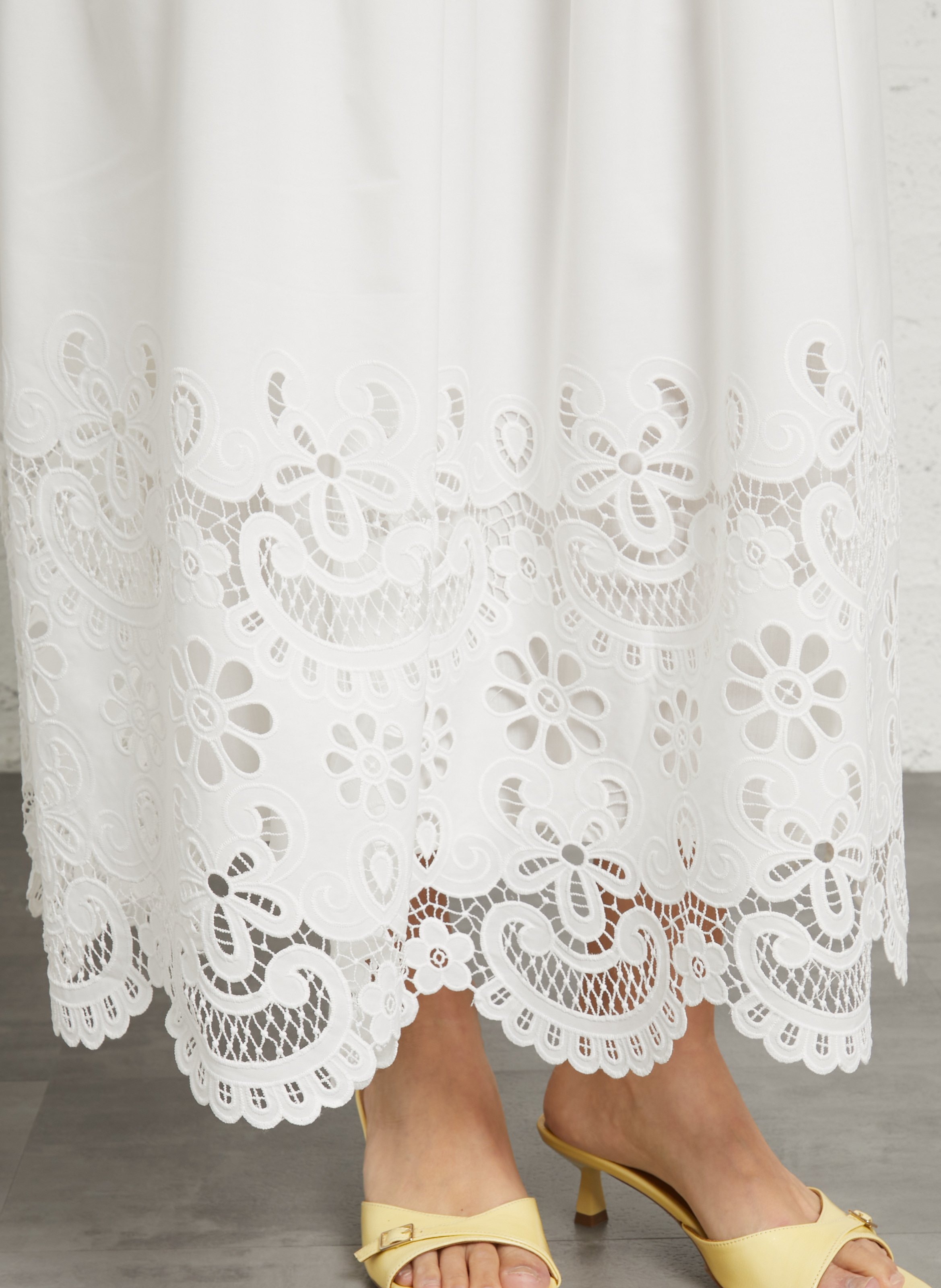 Halflange rok - katoenblend SEE U SOON Wit