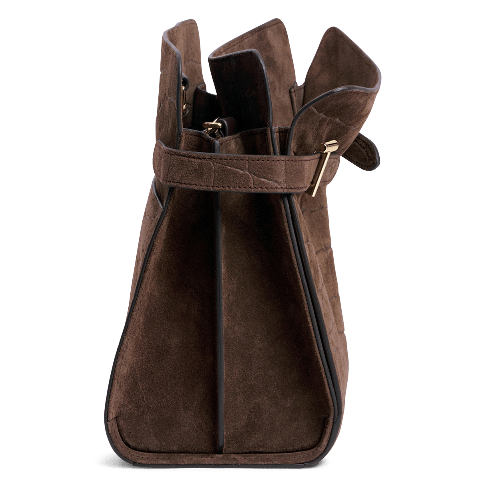 Schultertasche aus Leder in Krokodiloptik LE TANNEUR Braun