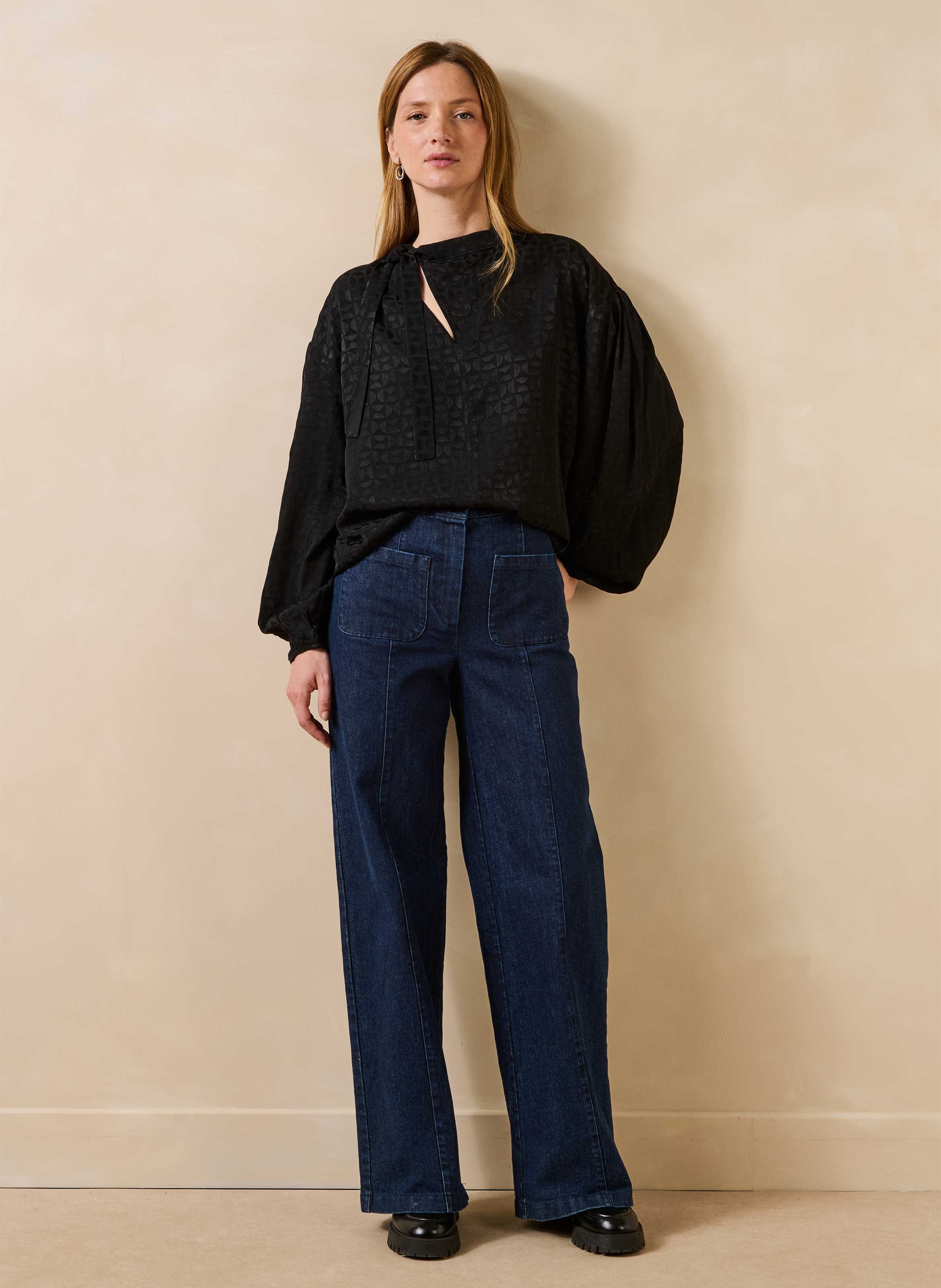 Pussy-bow blouse LA FEE MARABOUTEE Black