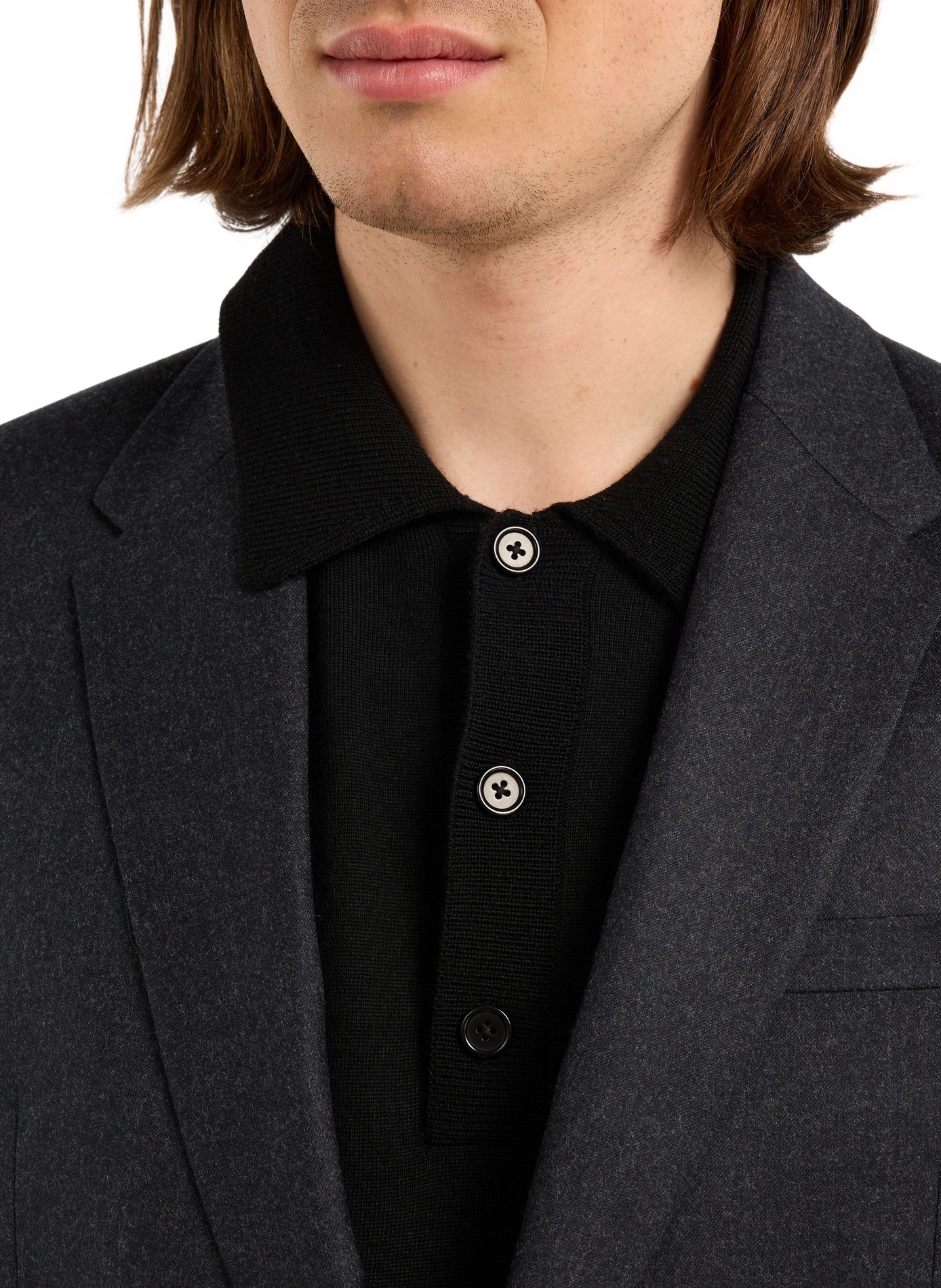 Solid Wool Suit Jacket SAISON 1865 Grey