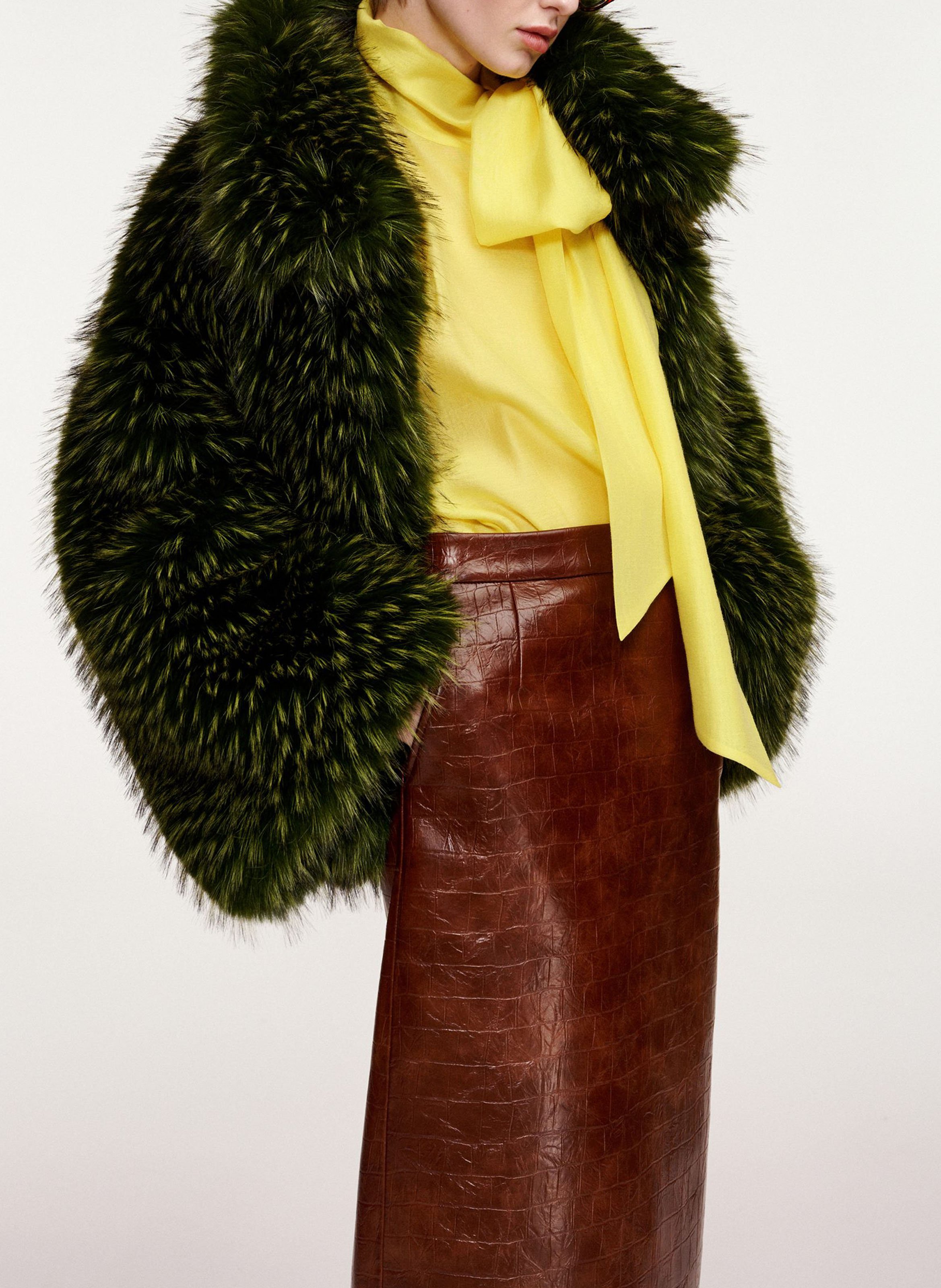 Oversized faux fur jacket ESSENTIEL ANTWERP Green