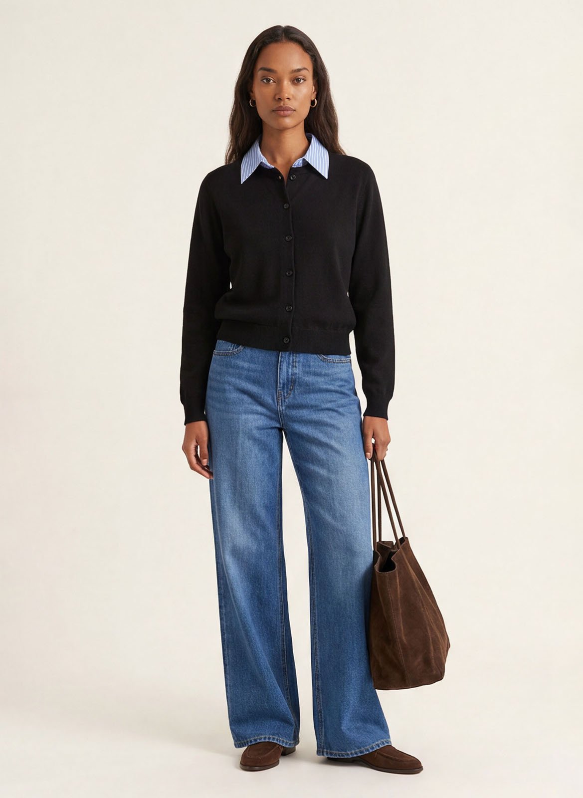 Gilet droit col amovible rayé KOOKAI Bleu