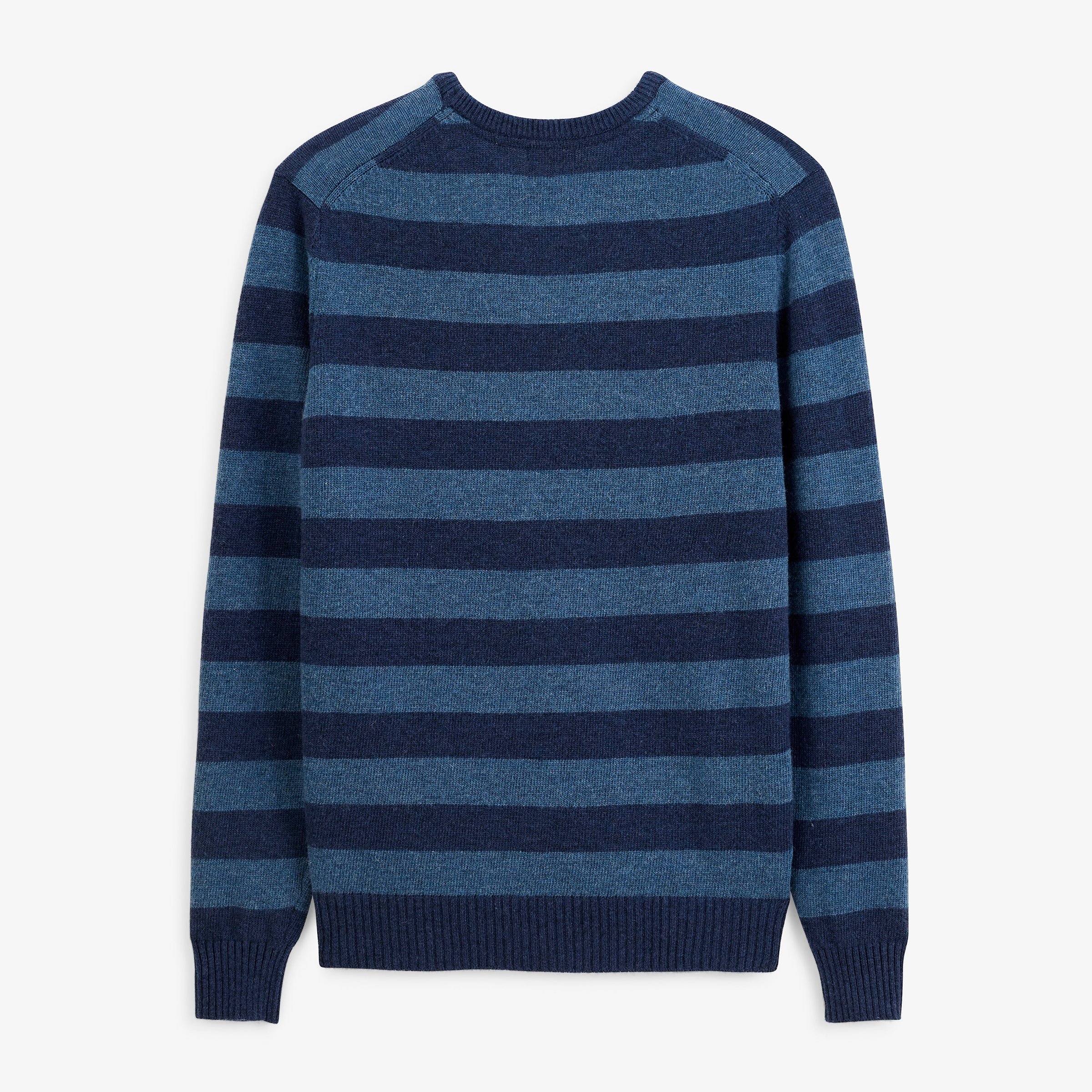MIRZAN striped wool crew-neck sweater in navy blue SERGE BLANCO Blue