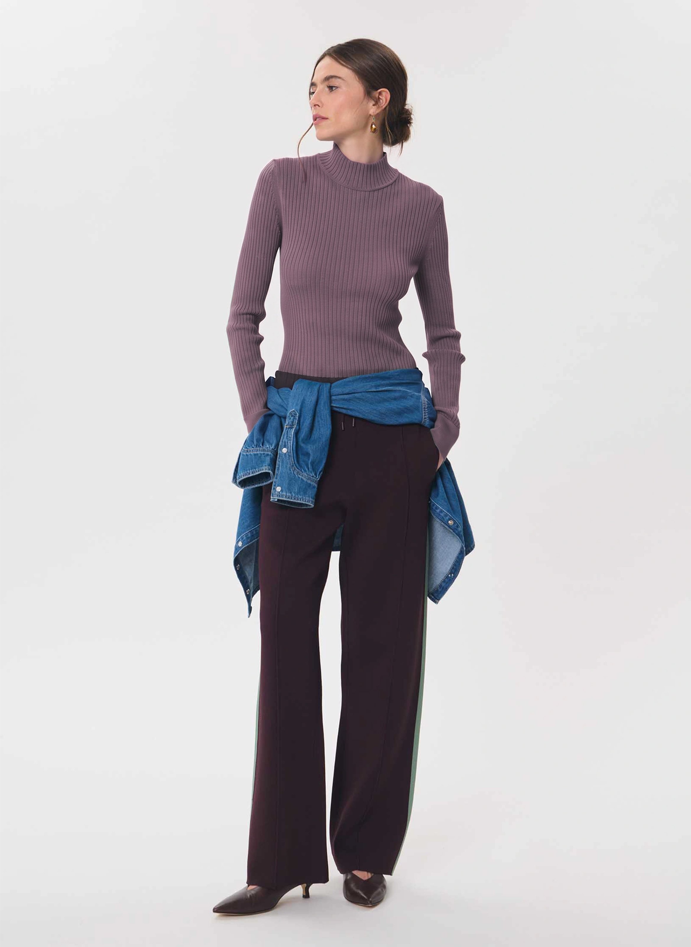Pull moulant côtelé | Violet TARA JARMON Femme
