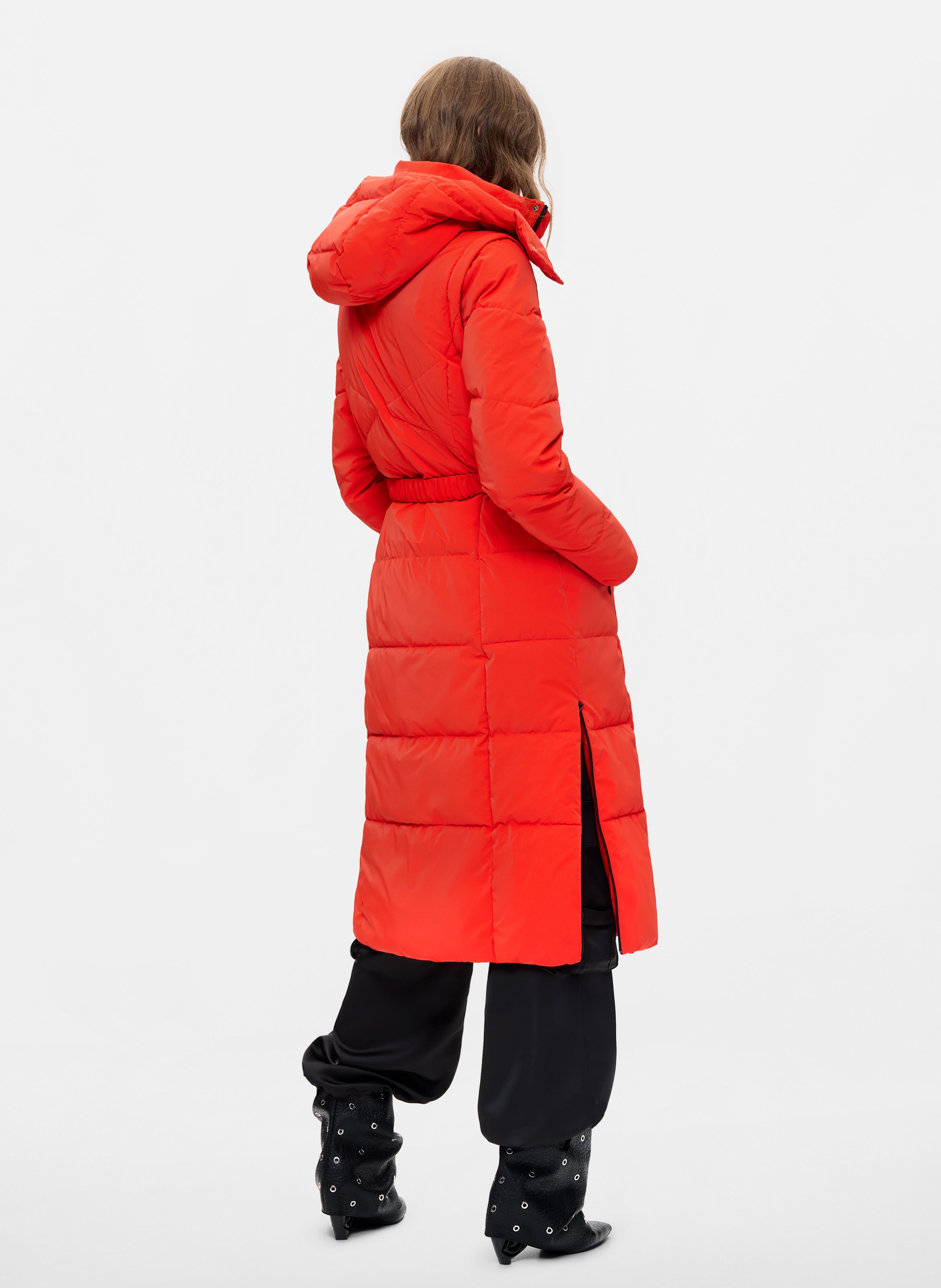 Langer Steppmantel mit Stehkragen und Kapuze DESIGUAL Orange