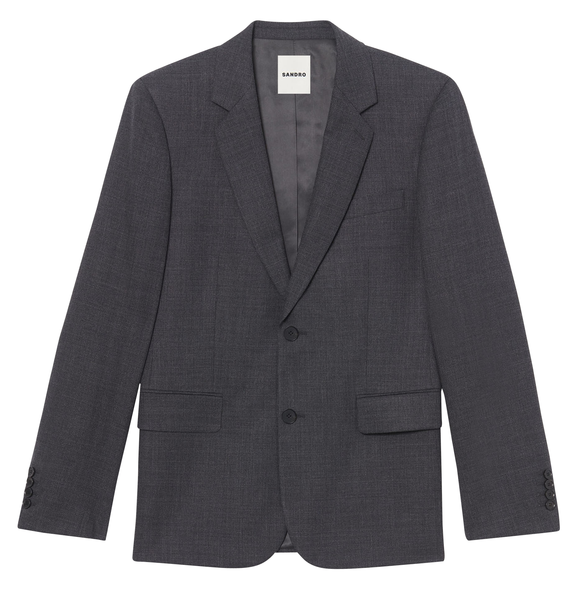 Veste col tailleur en laine SANDRO Gris