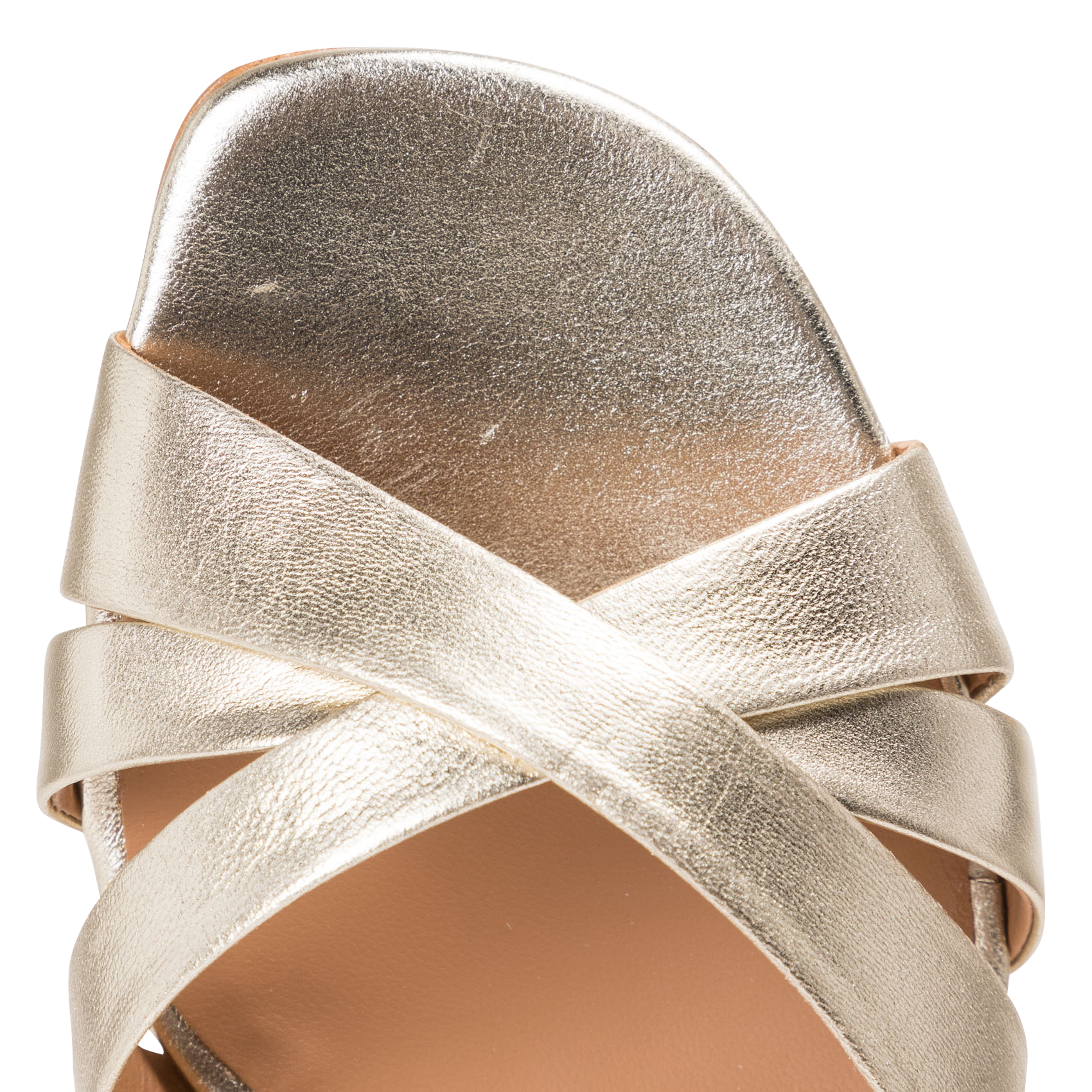 Hoge, leren sandalen MELLOW YELLOW Goudkleurig