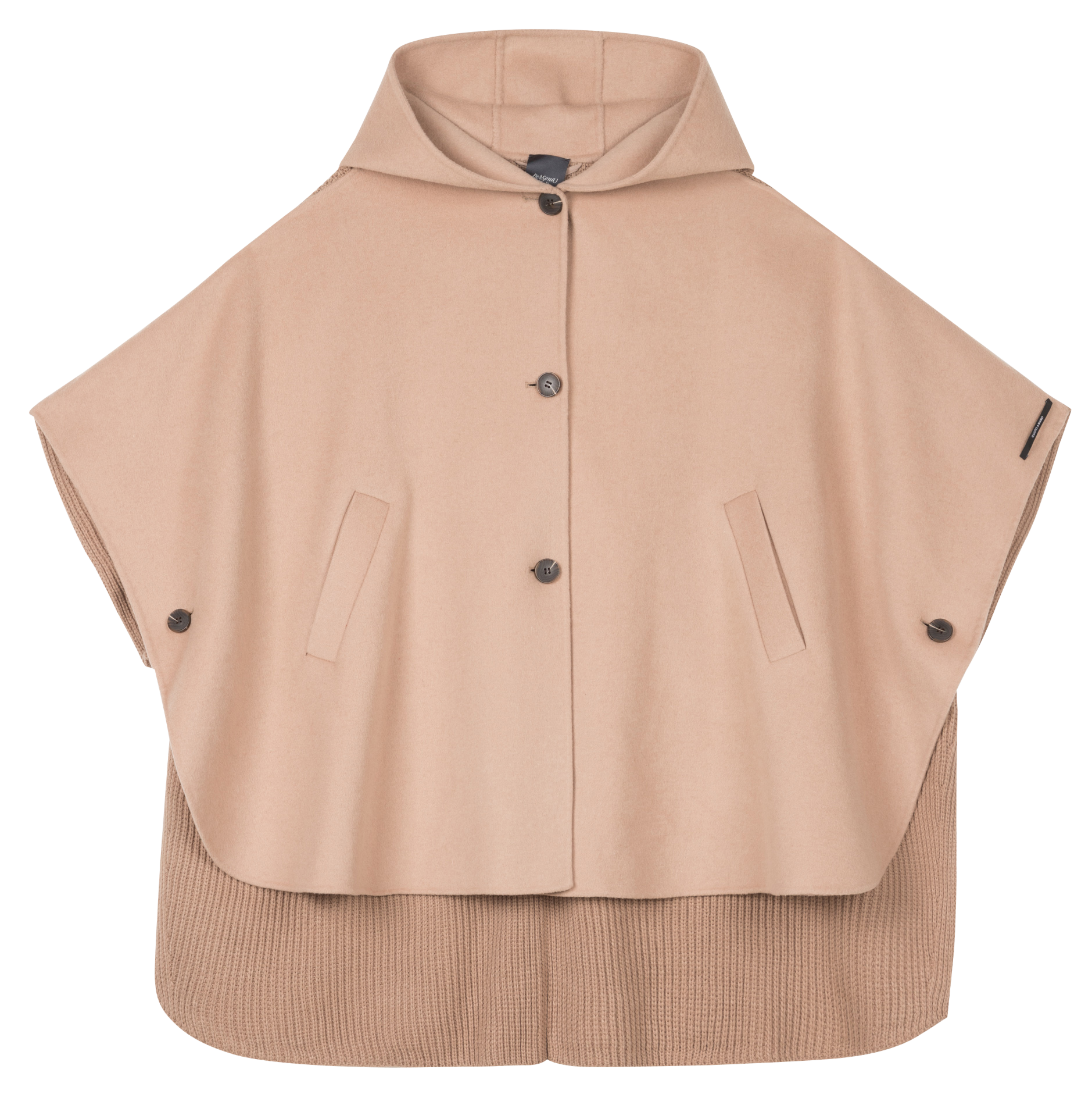 Loose-fit wool-mix poncho PERSONA by Marina Rinaldi Brown