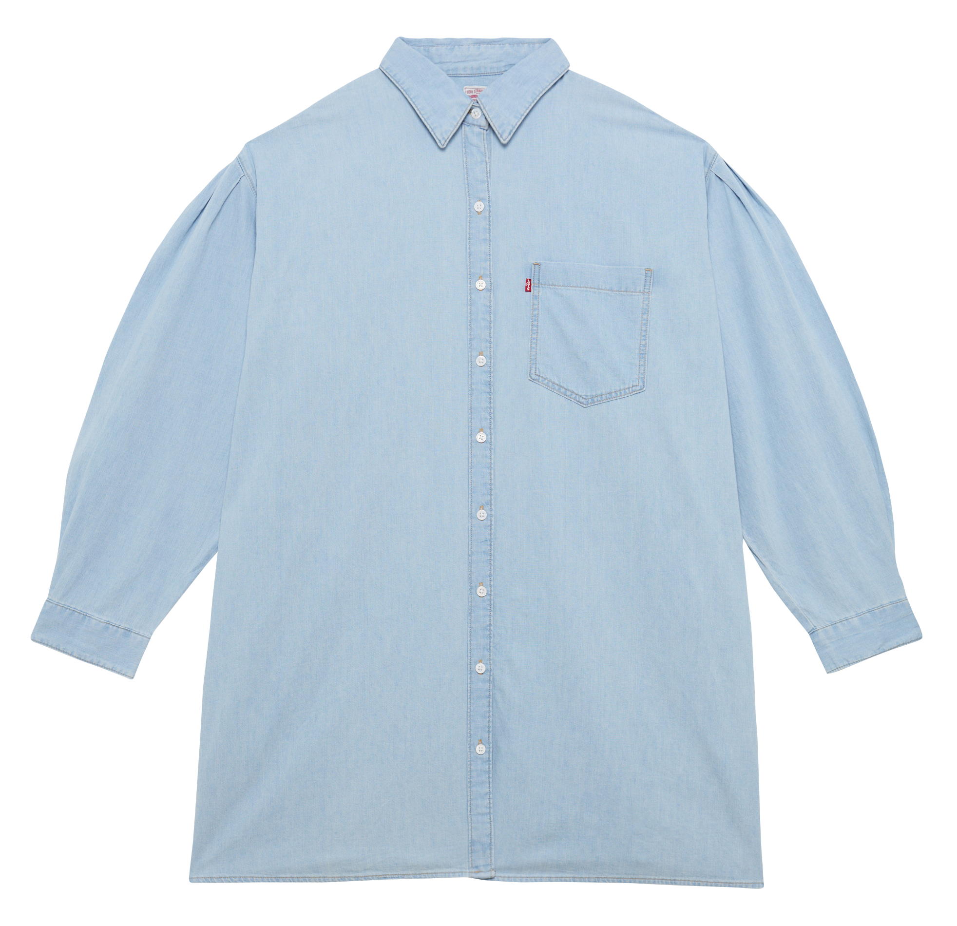 Short cotton-blend dress with classic collar LEVI&#039;S Faded jeans