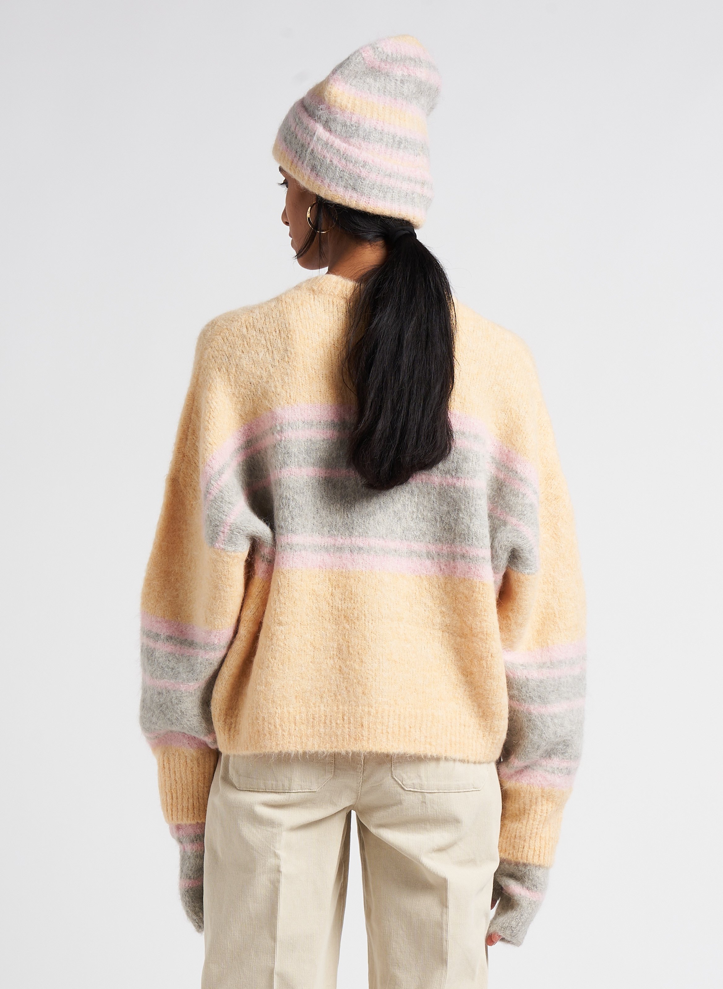 Loose-fit alpaca-blend round-neck sweater ANTIK BATIK Grey