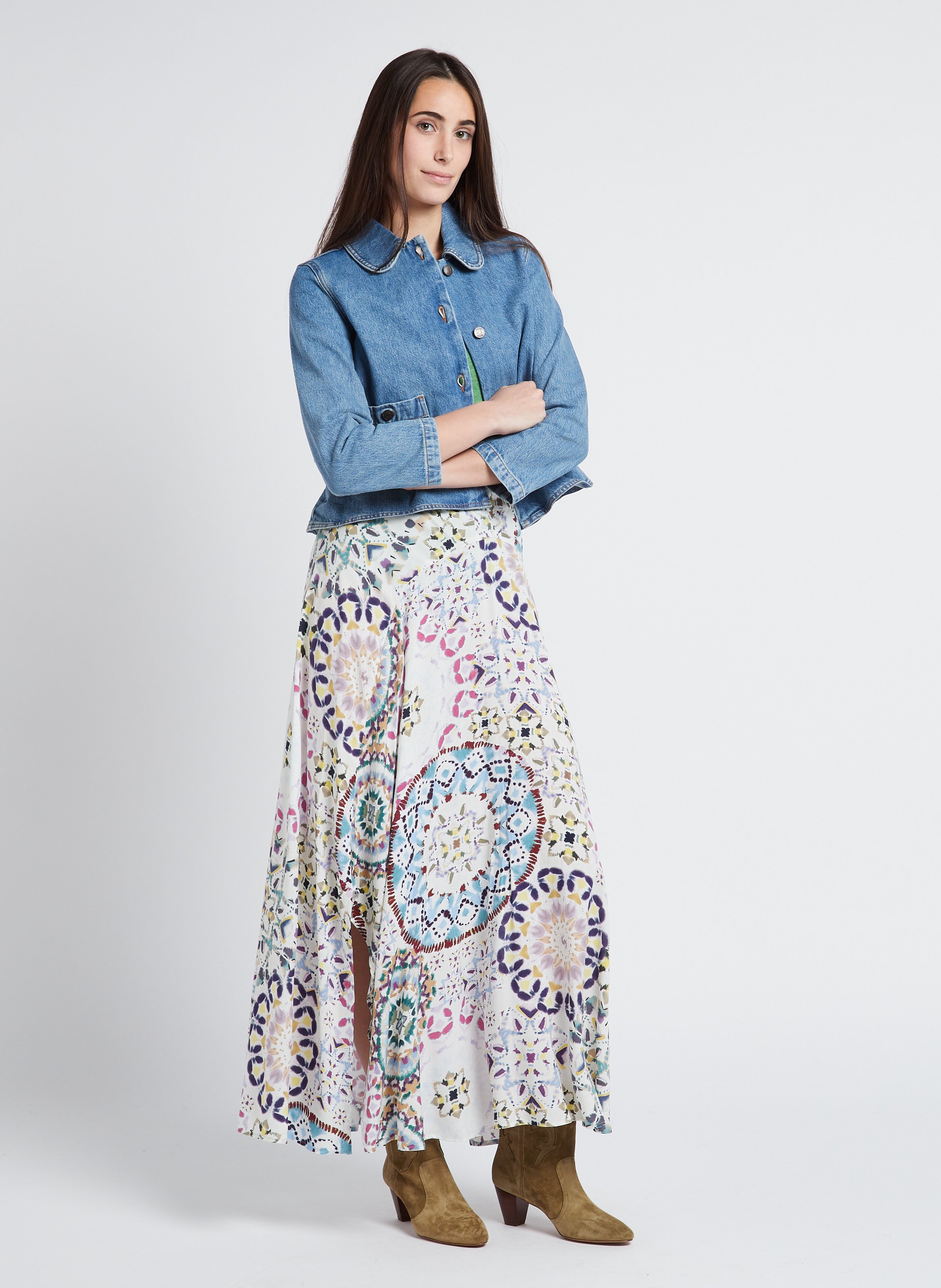 Veste courte en denim délavé BA&SH Bleu