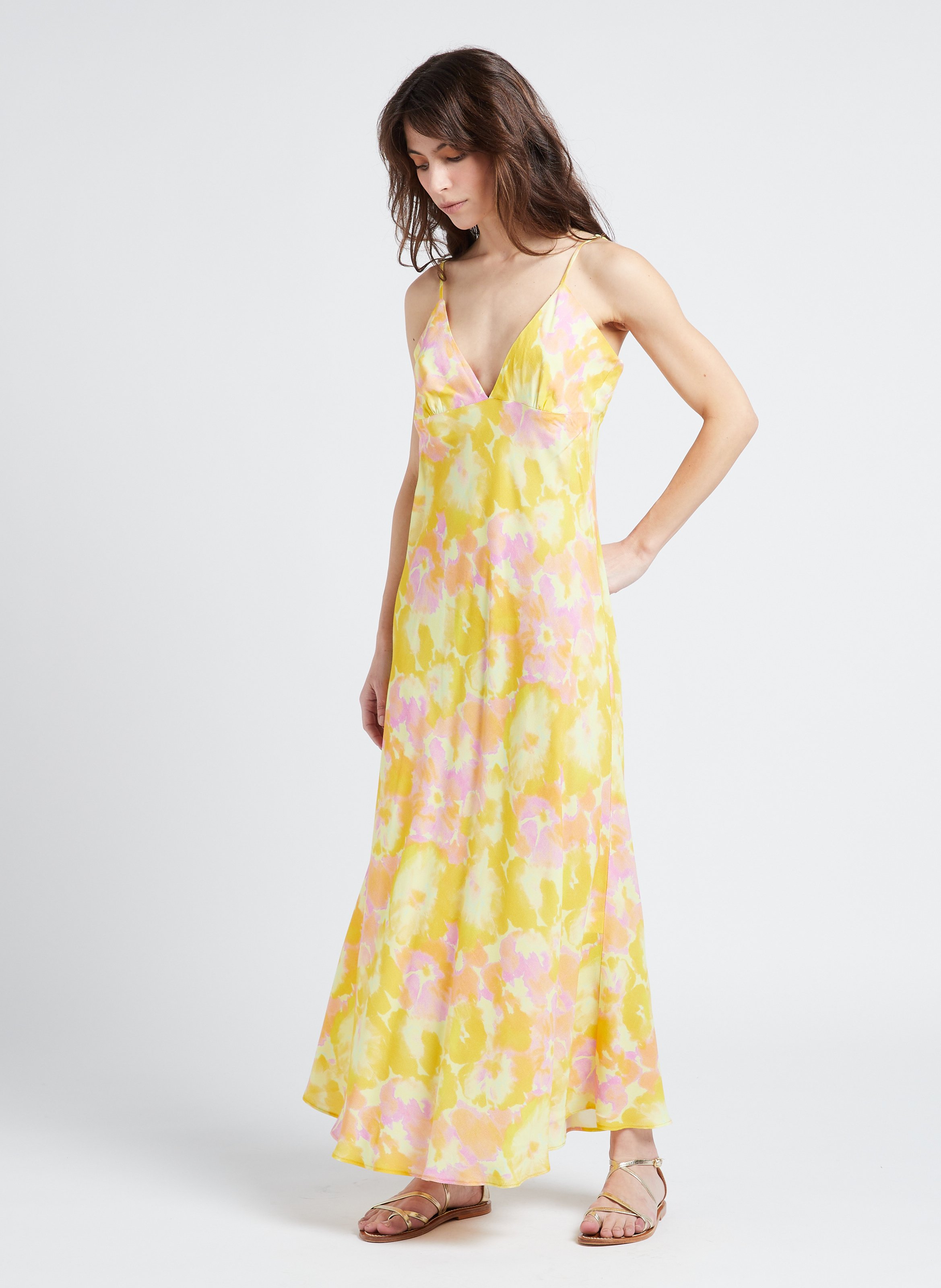 Lange jurk met print THE NEW SOCIETY Veelkleurig