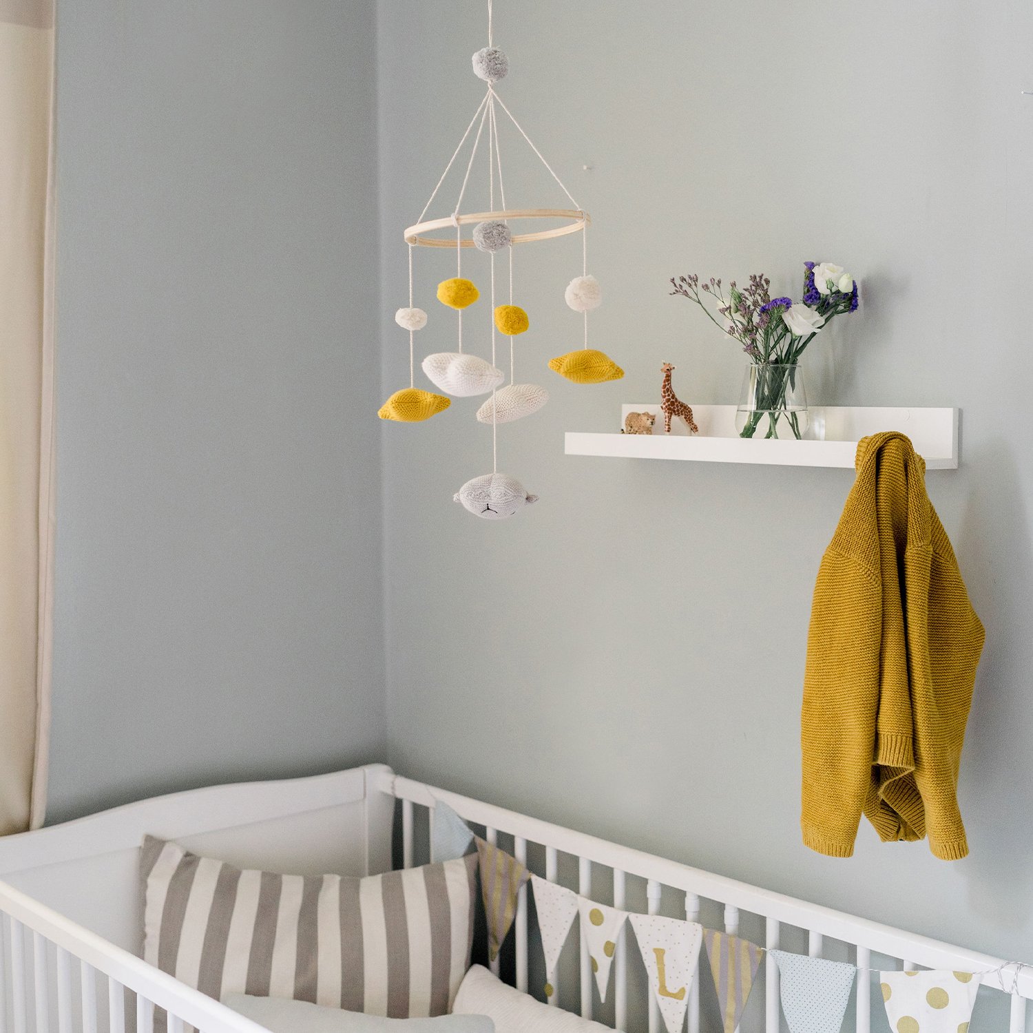 Mobile ciel nocturne en coton Jaune