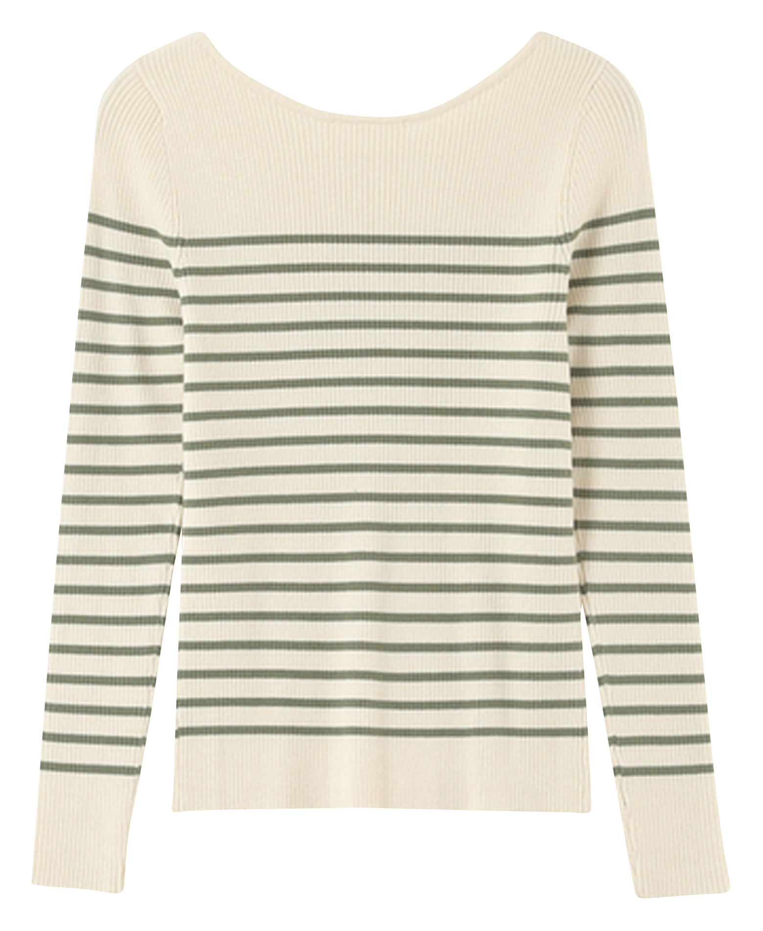 Straight striped knit sweater GRACE ET MILA Green
