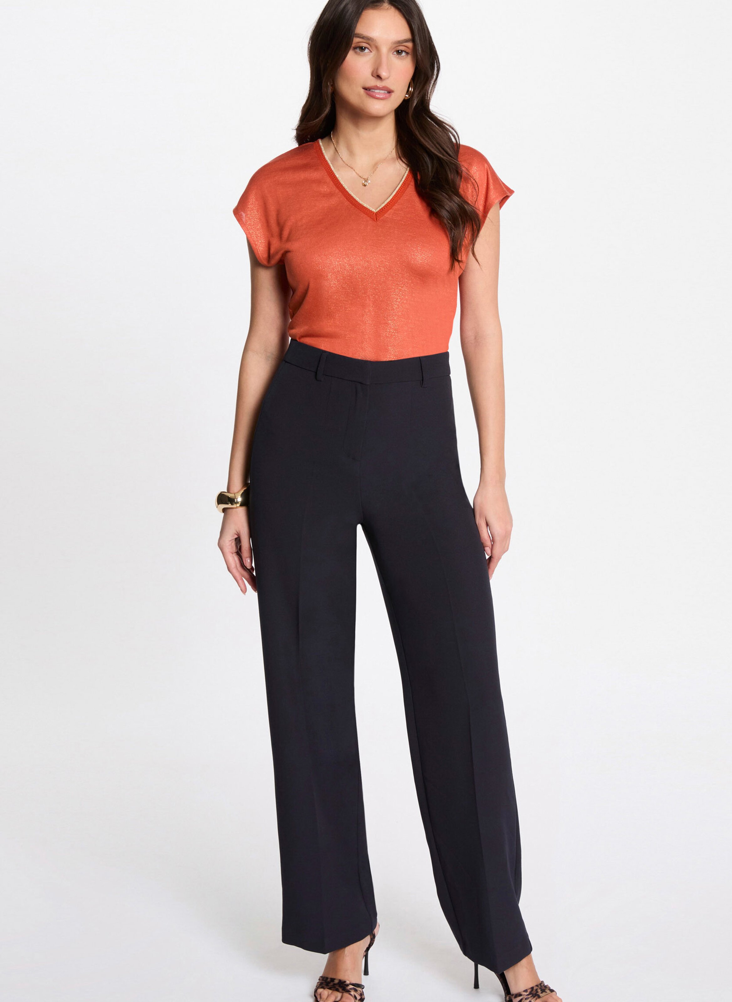 Rechte bandplooibroek MORGAN Blauw