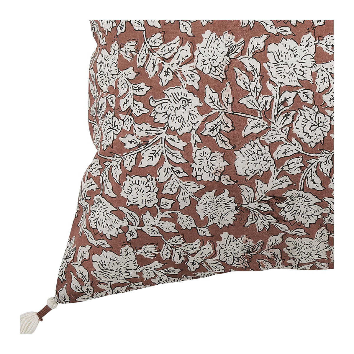 Cotton cushion cover BLANC D'IVOIRE Red