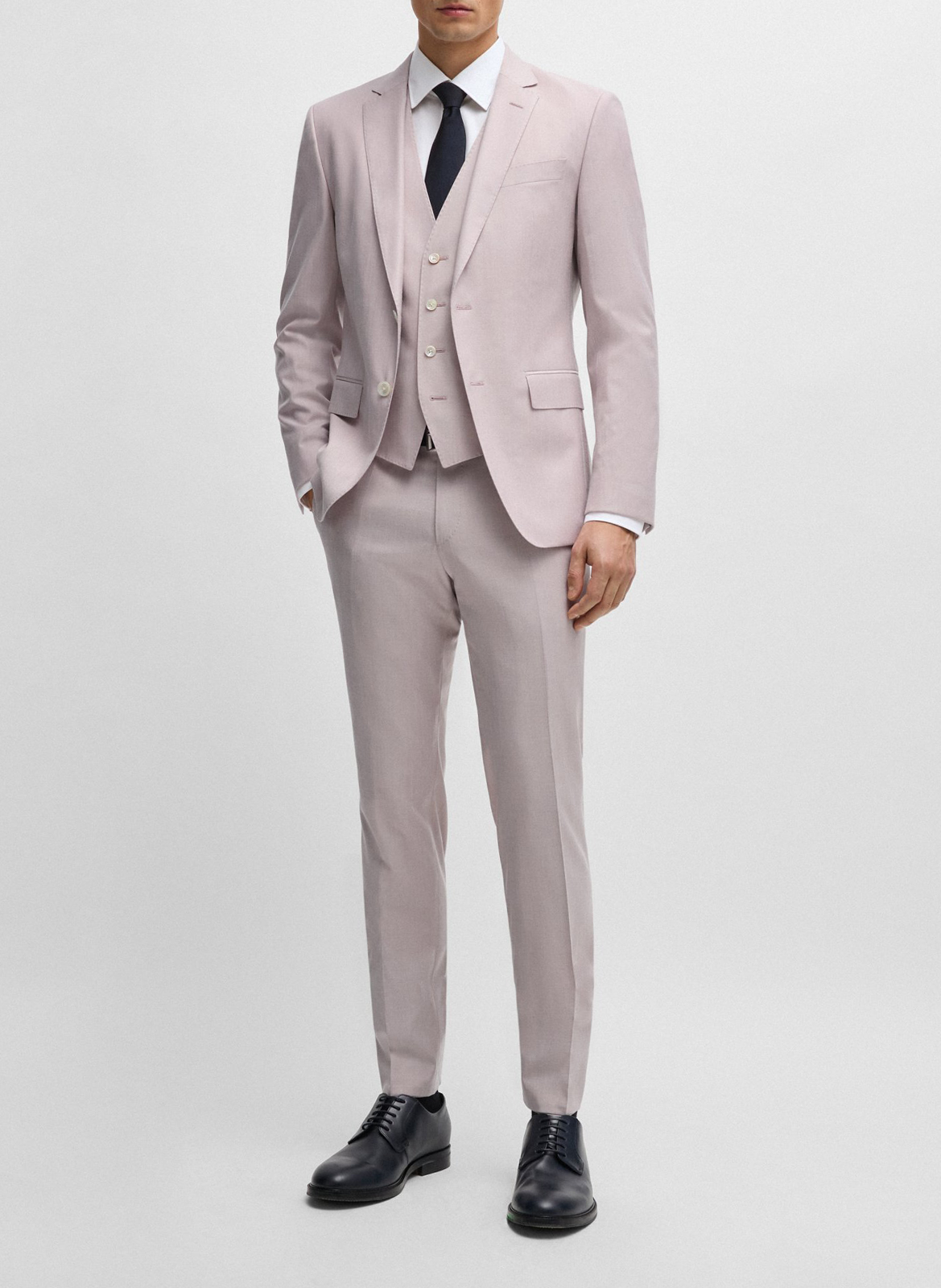 Slim-fit cotton-blend shirt BOSS White