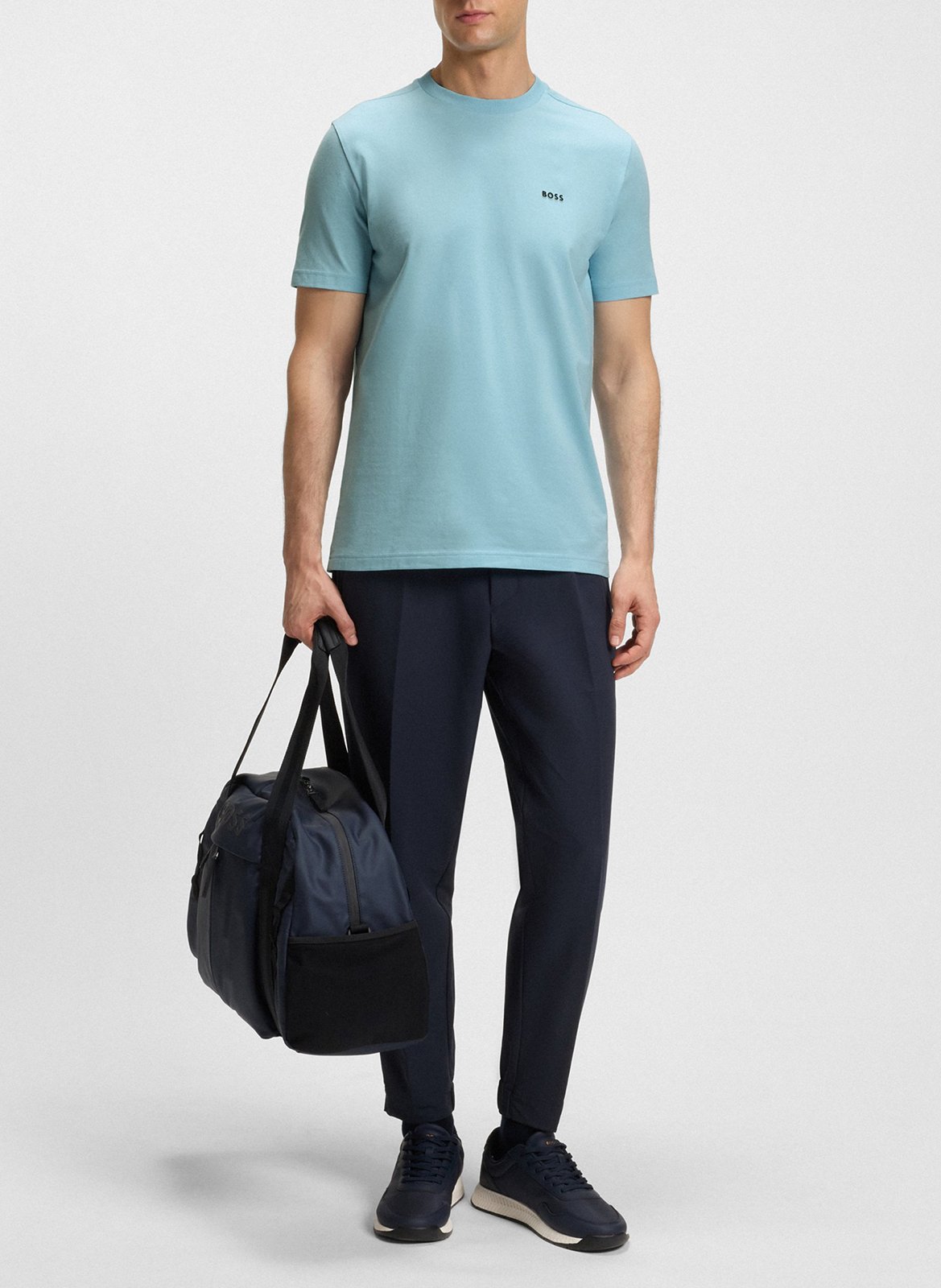 Basic cotton-mix T-shirt BOSS Blue