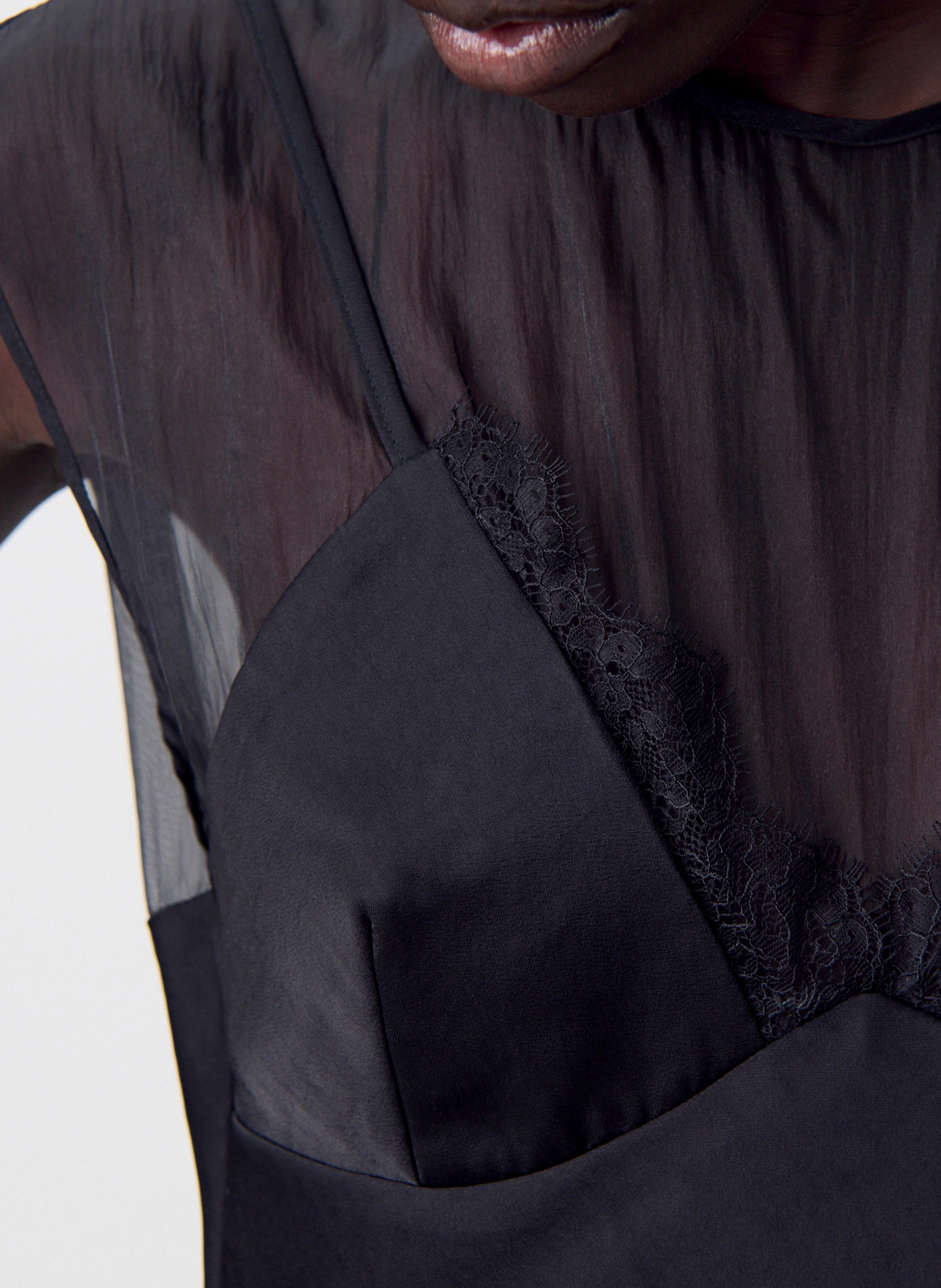 Robe longue ajustée satinée CLAUDIE PIERLOT Noir